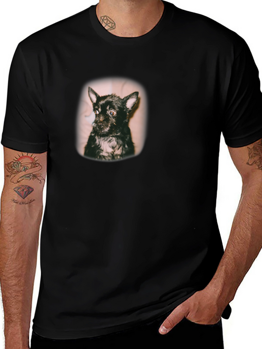 Cute Dog Portrait Black T-Shirt