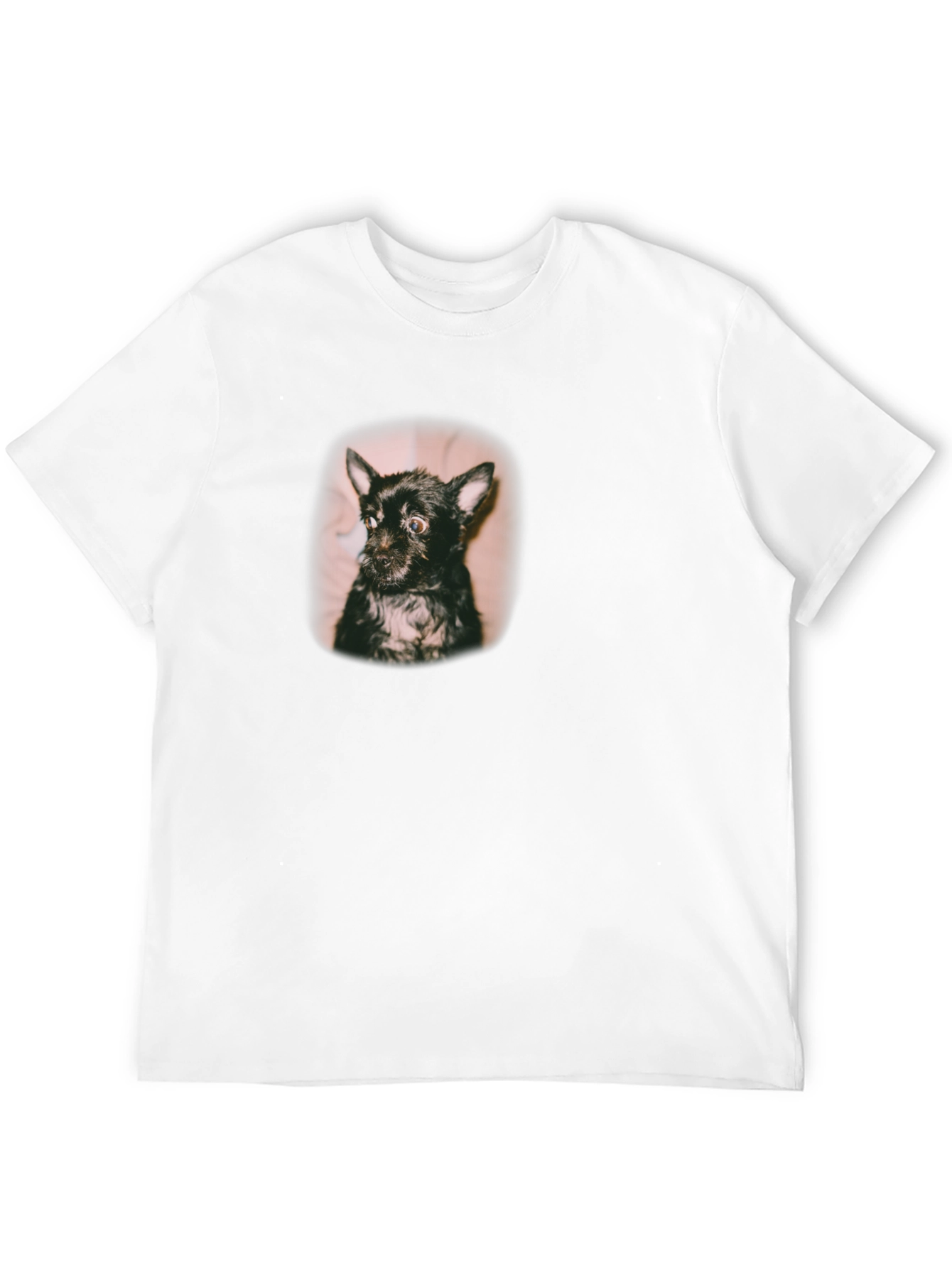 Cute Dog Portrait Black T-Shirt