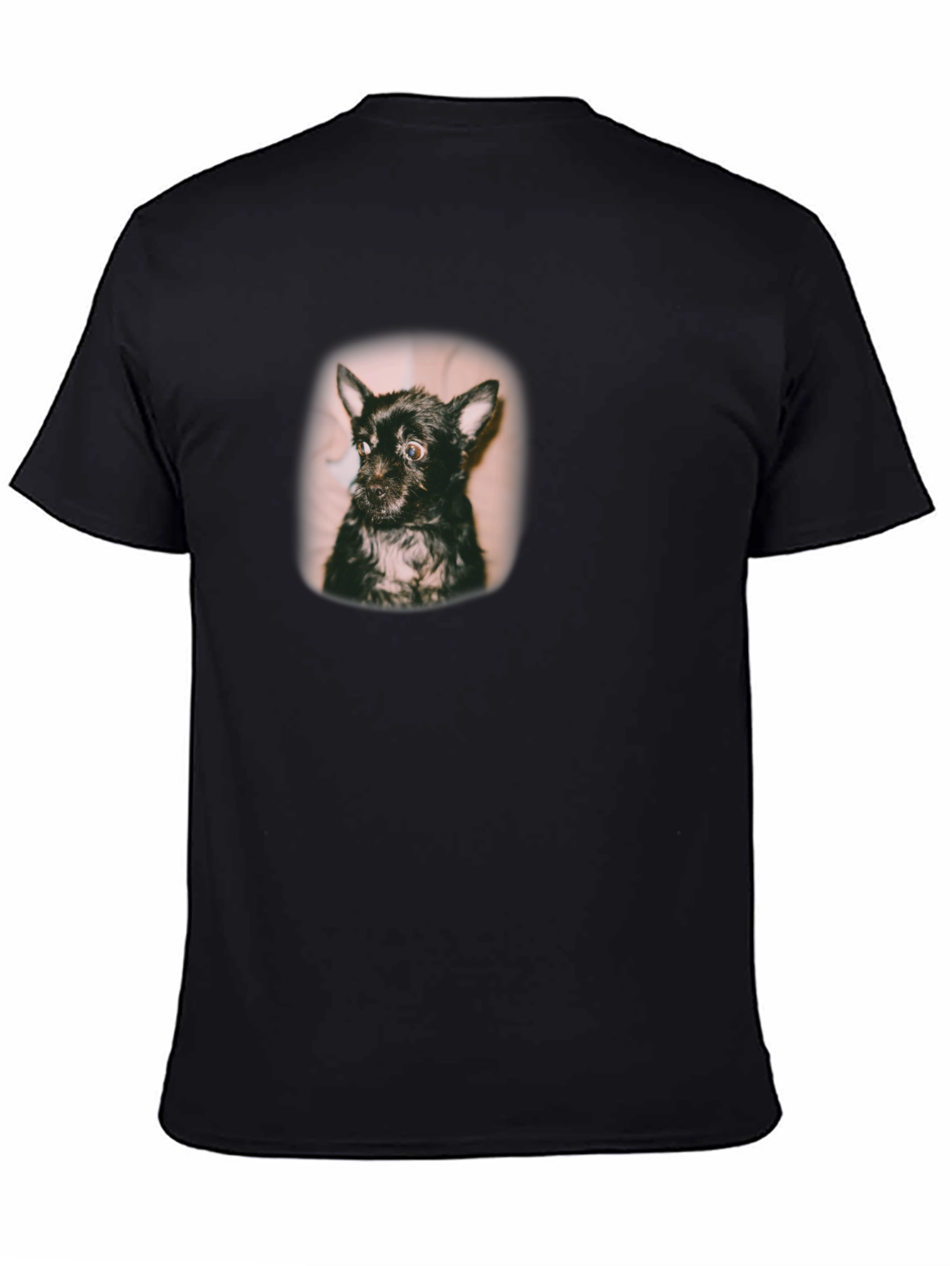 Cute Dog Portrait Black T-Shirt