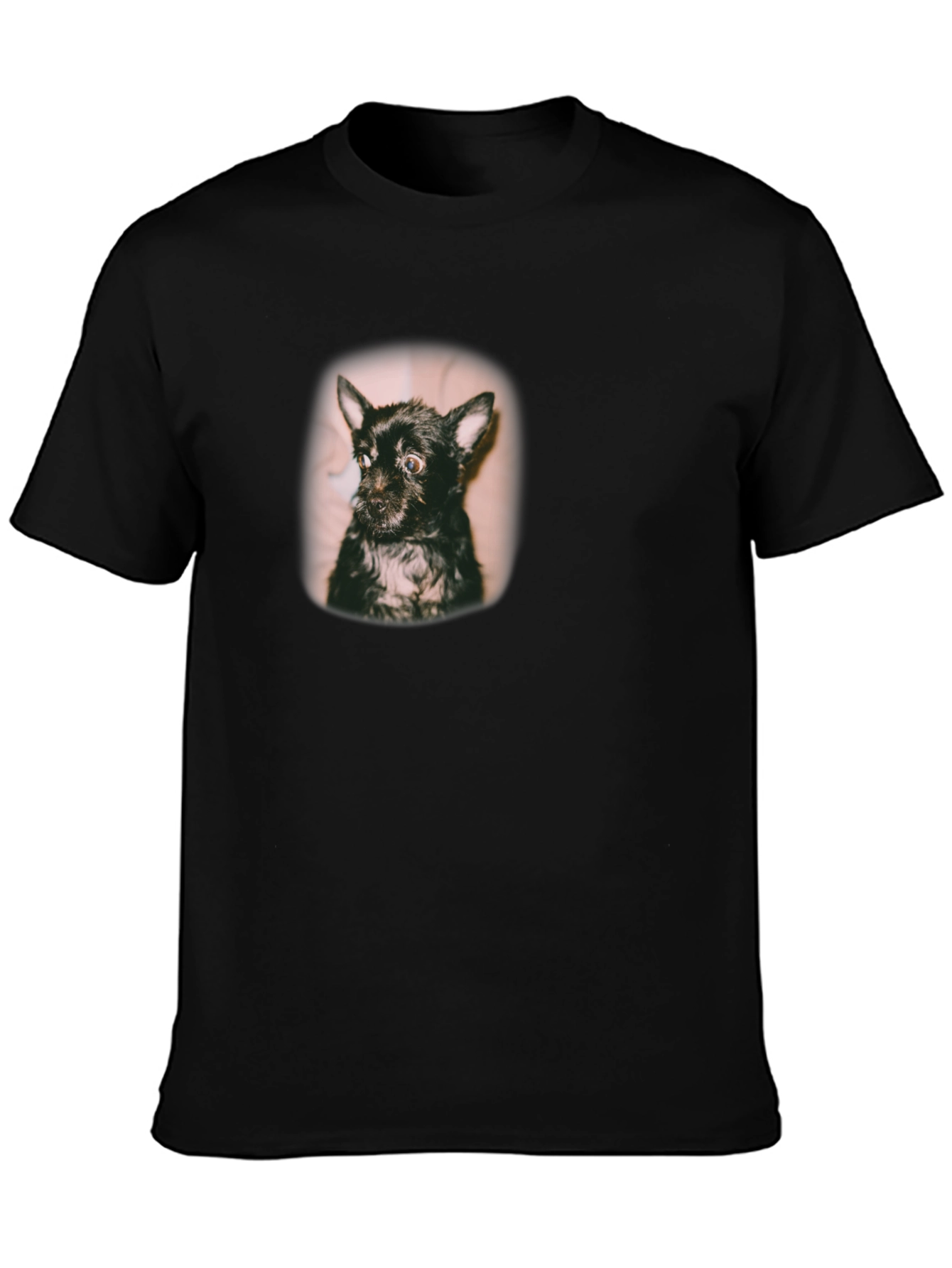 Cute Dog Portrait Black T-Shirt
