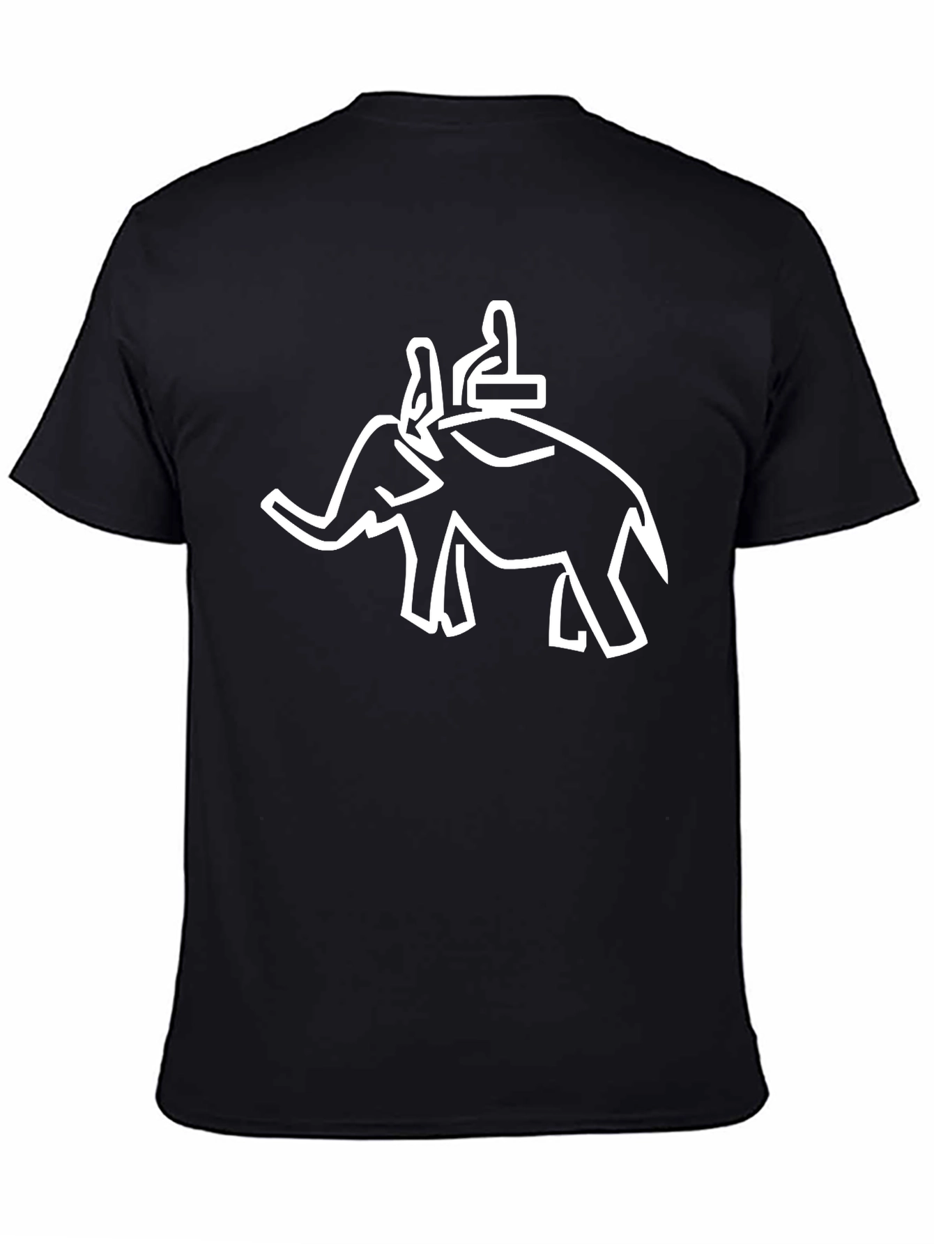 Elephant Outline Graphic Tee - Modern Style
