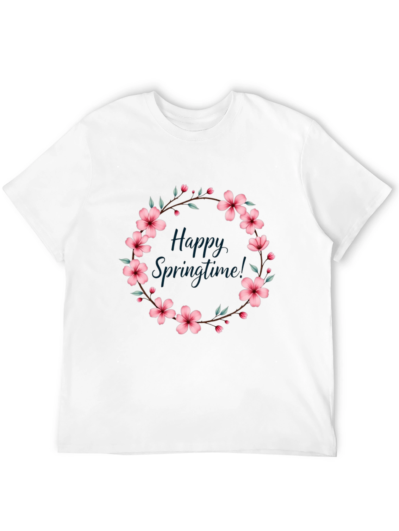 Happy Springtime Floral Wreath Tee