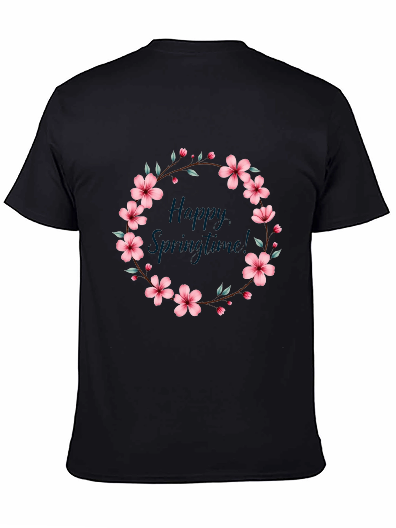 Happy Springtime Floral Wreath Tee