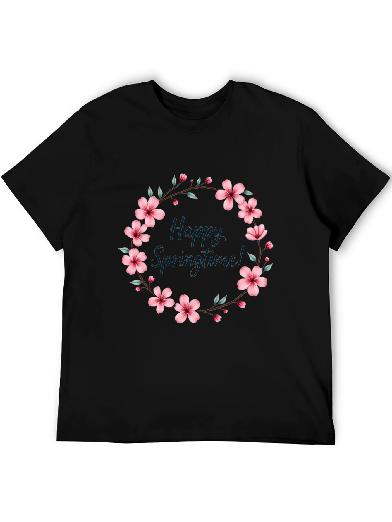 Happy Springtime Floral Wreath Tee