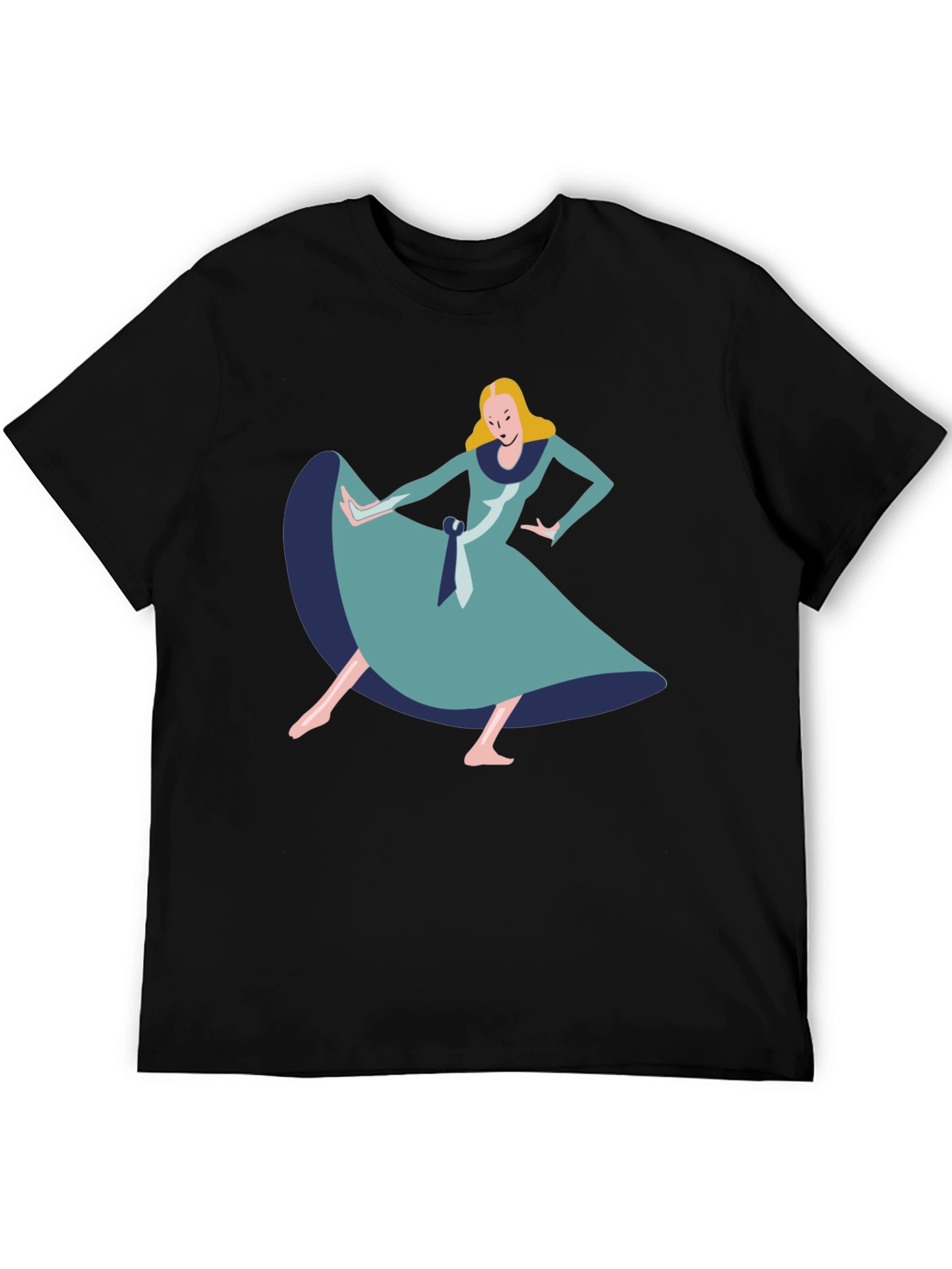 Alice in Wonderland Style Graphic Tee - Black