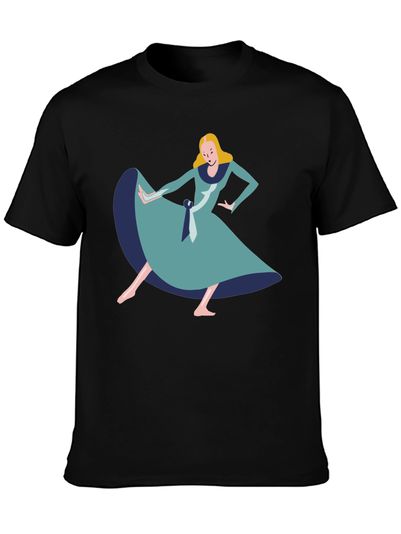 Alice in Wonderland Style Graphic Tee - Black