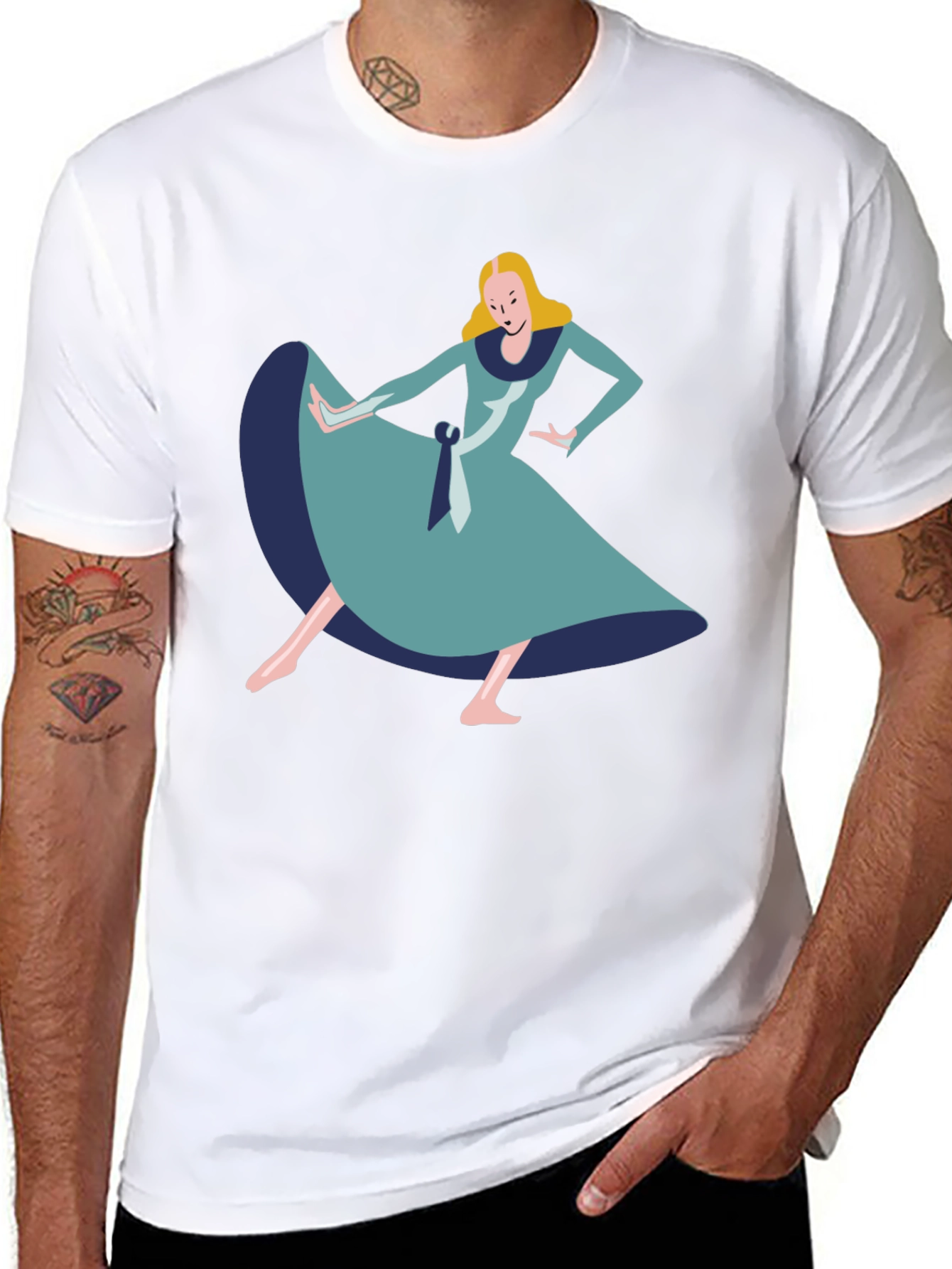 Alice in Wonderland Style Graphic Tee - Black