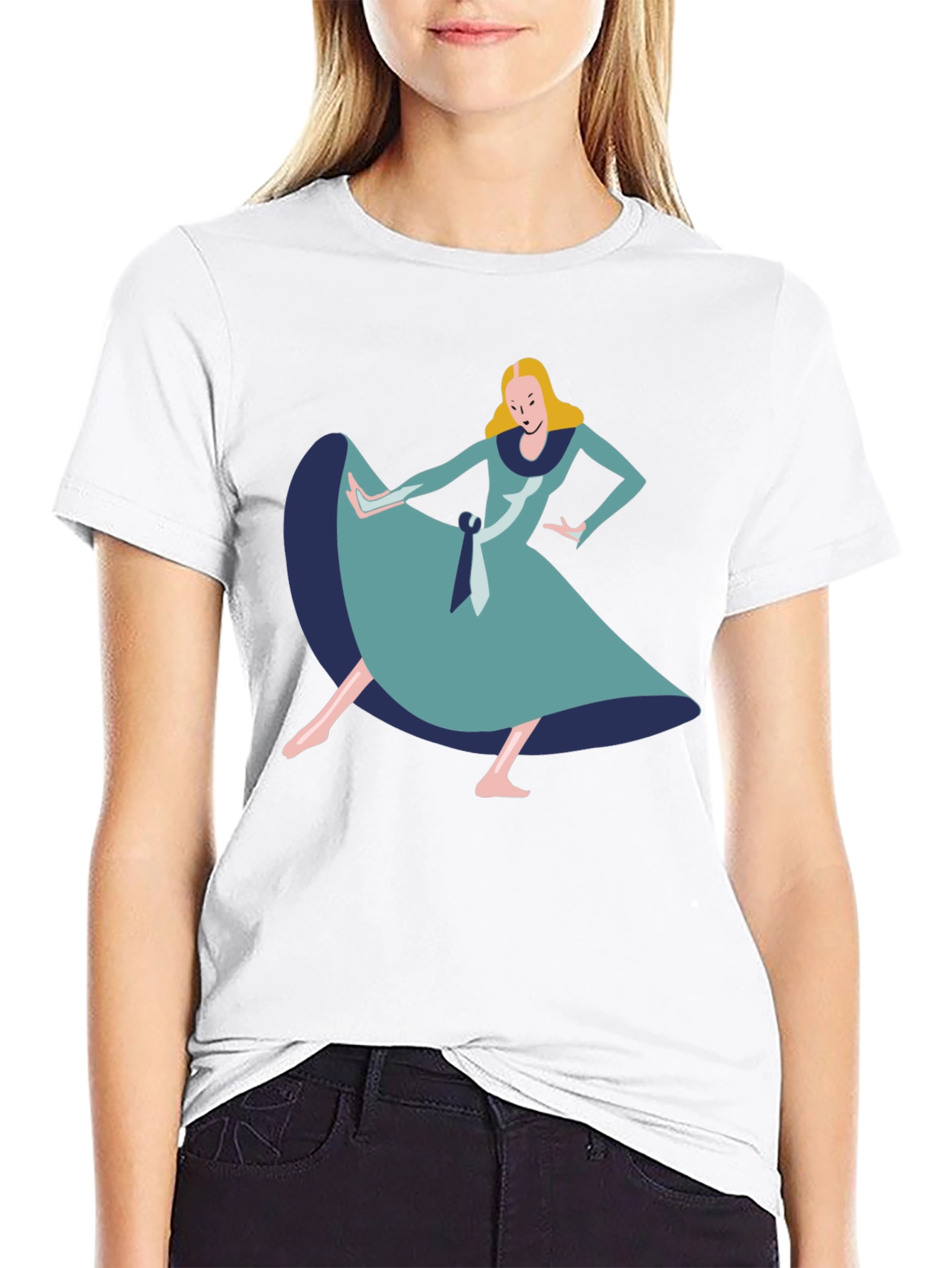 Alice in Wonderland Style Graphic Tee - Black