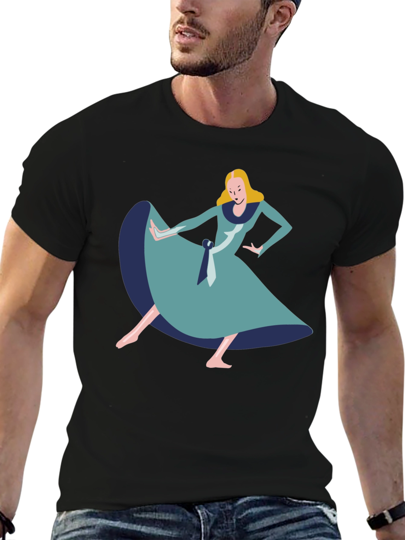 Alice in Wonderland Style Graphic Tee - Black