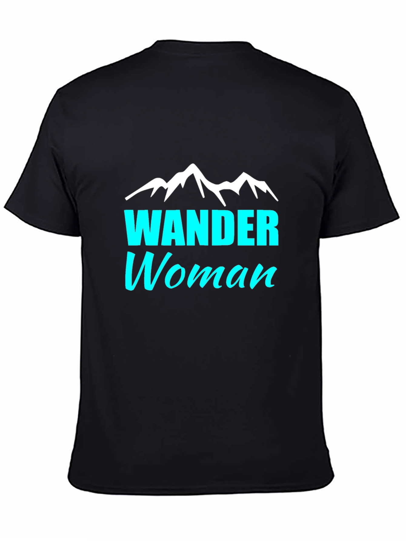 Wander Woman T-Shirt - Black Tee with Mountain Design
