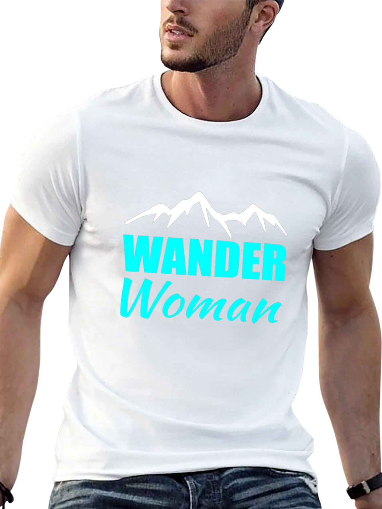 Wander Woman T-Shirt - Black Tee with Mountain Design