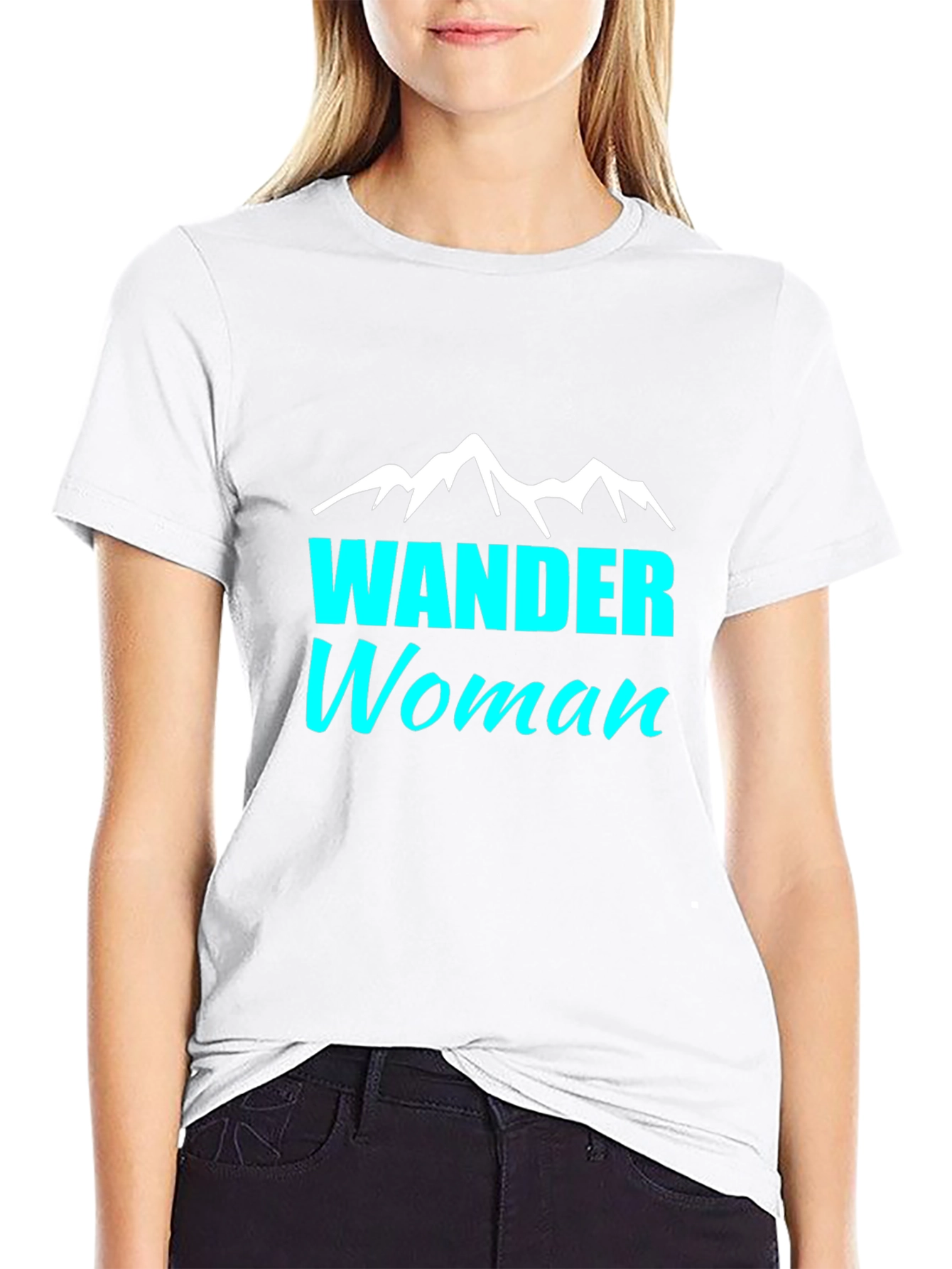 Wander Woman T-Shirt - Black Tee with Mountain Design