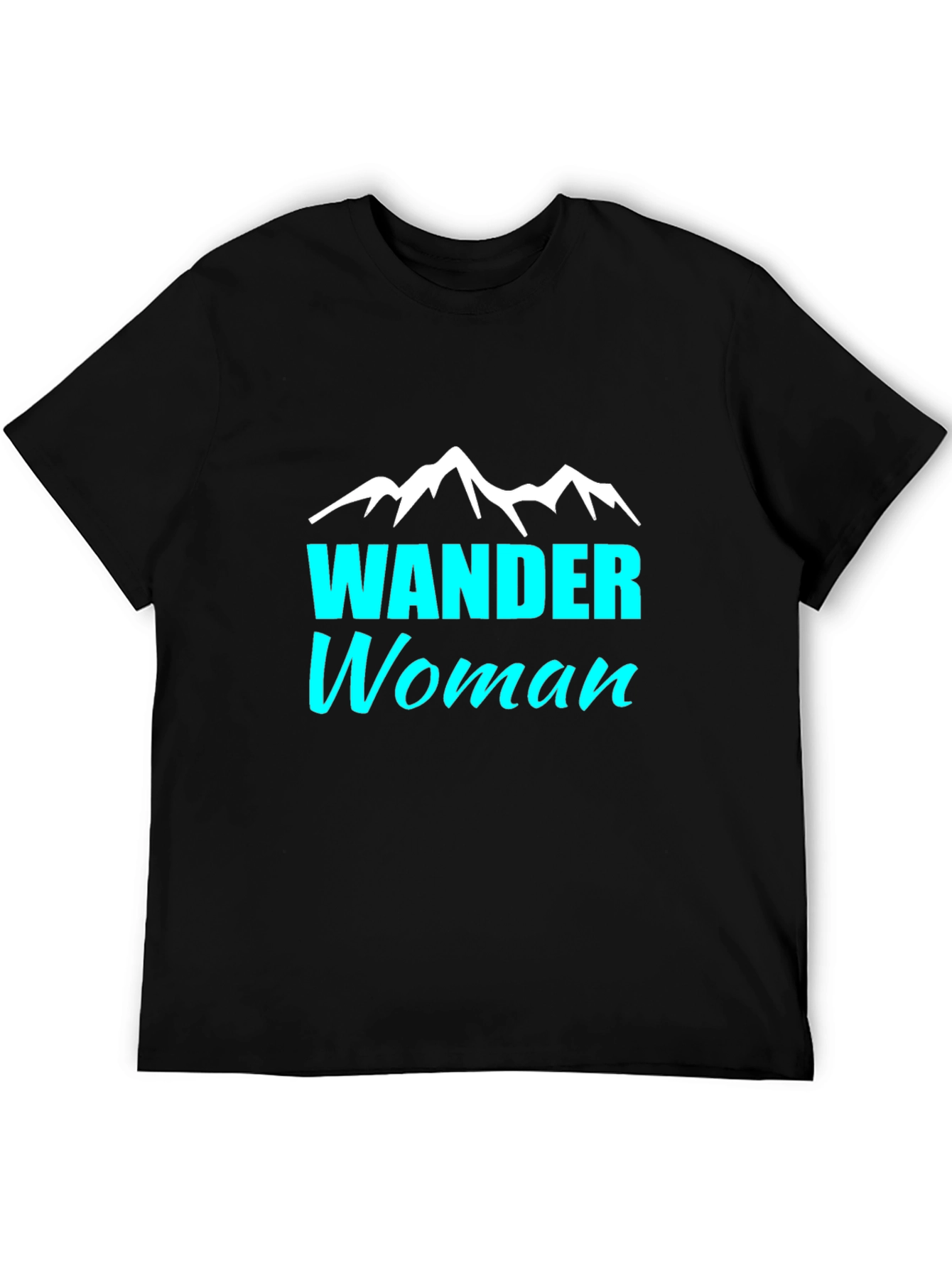 Wander Woman T-Shirt - Black Tee with Mountain Design