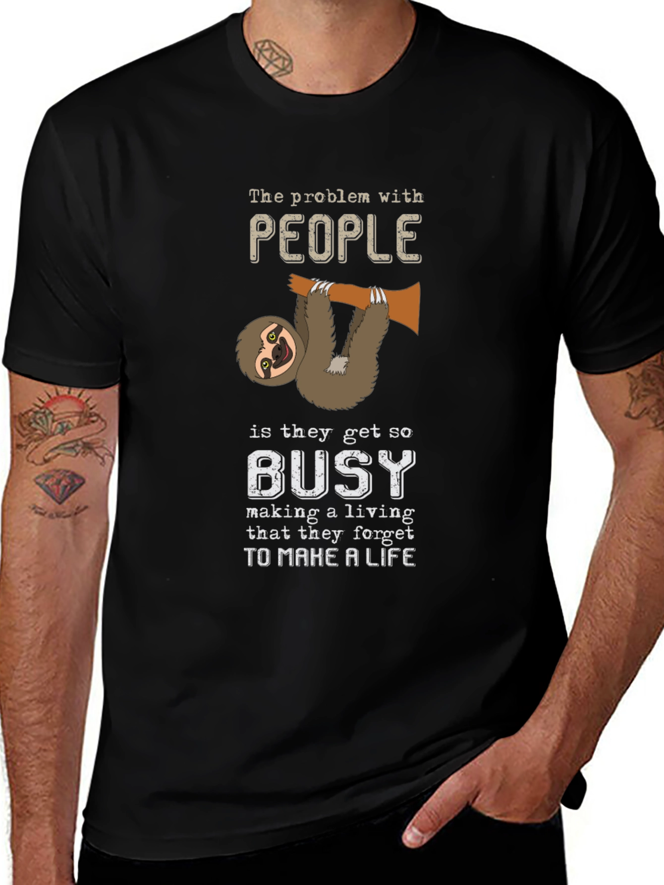 Sloth People Busy Funny T-Shirt
