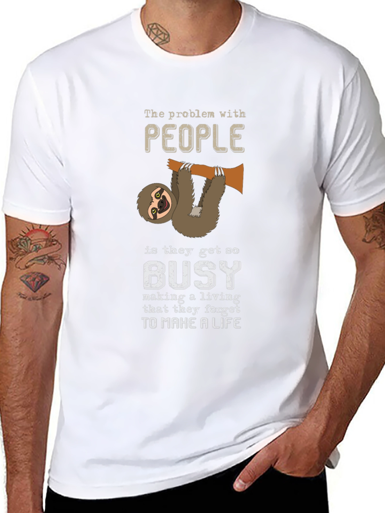 Sloth People Busy Funny T-Shirt