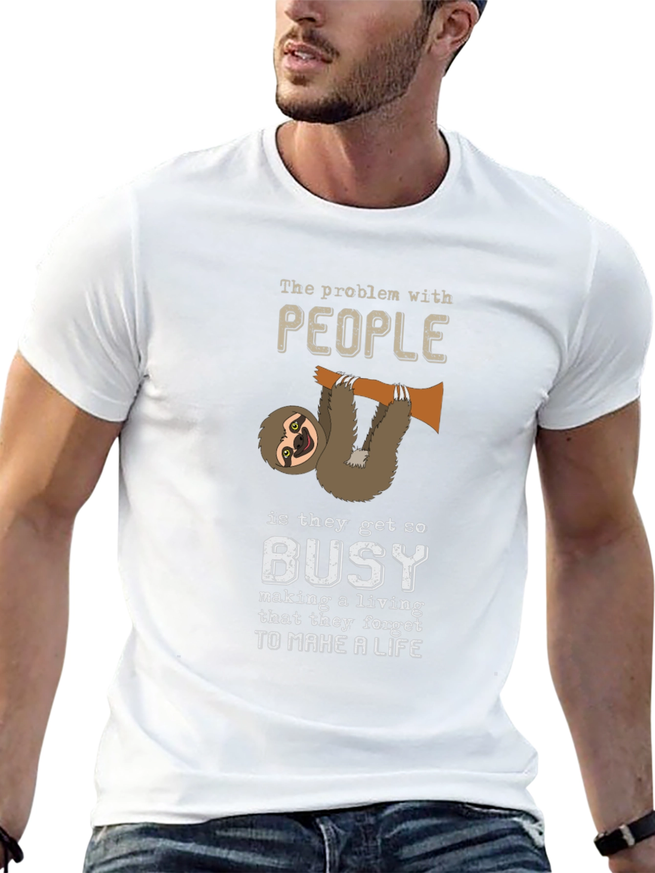 Sloth People Busy Funny T-Shirt