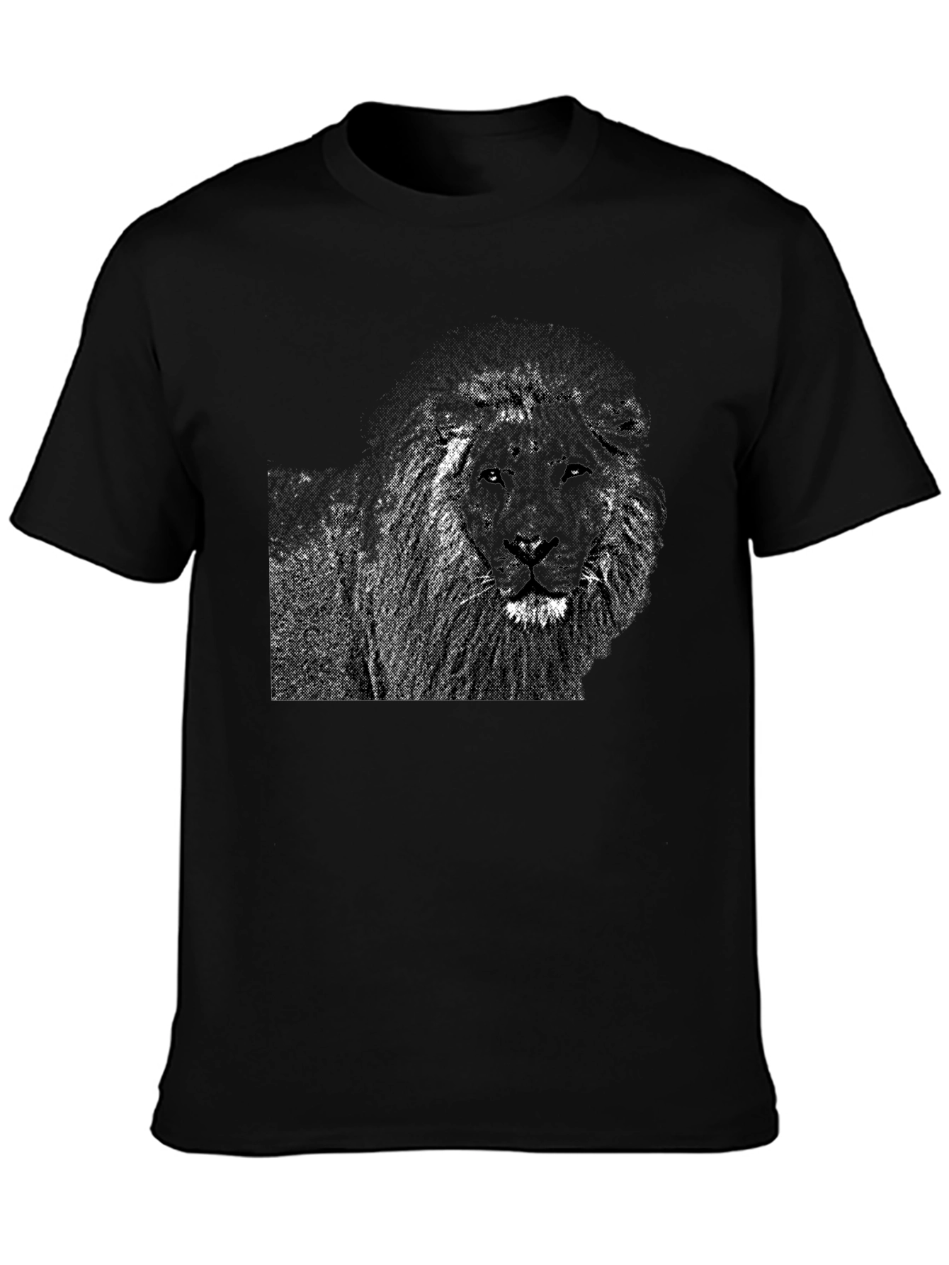 Lion Graphic Print Black T-Shirt