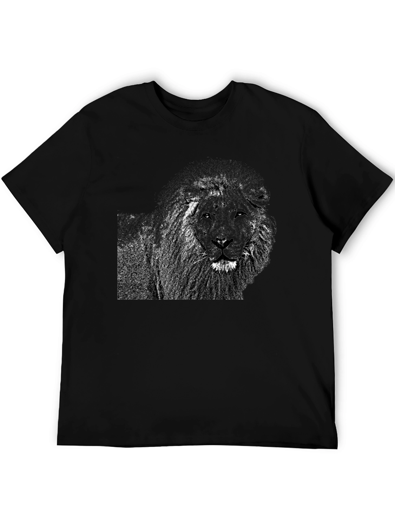 Lion Graphic Print Black T-Shirt