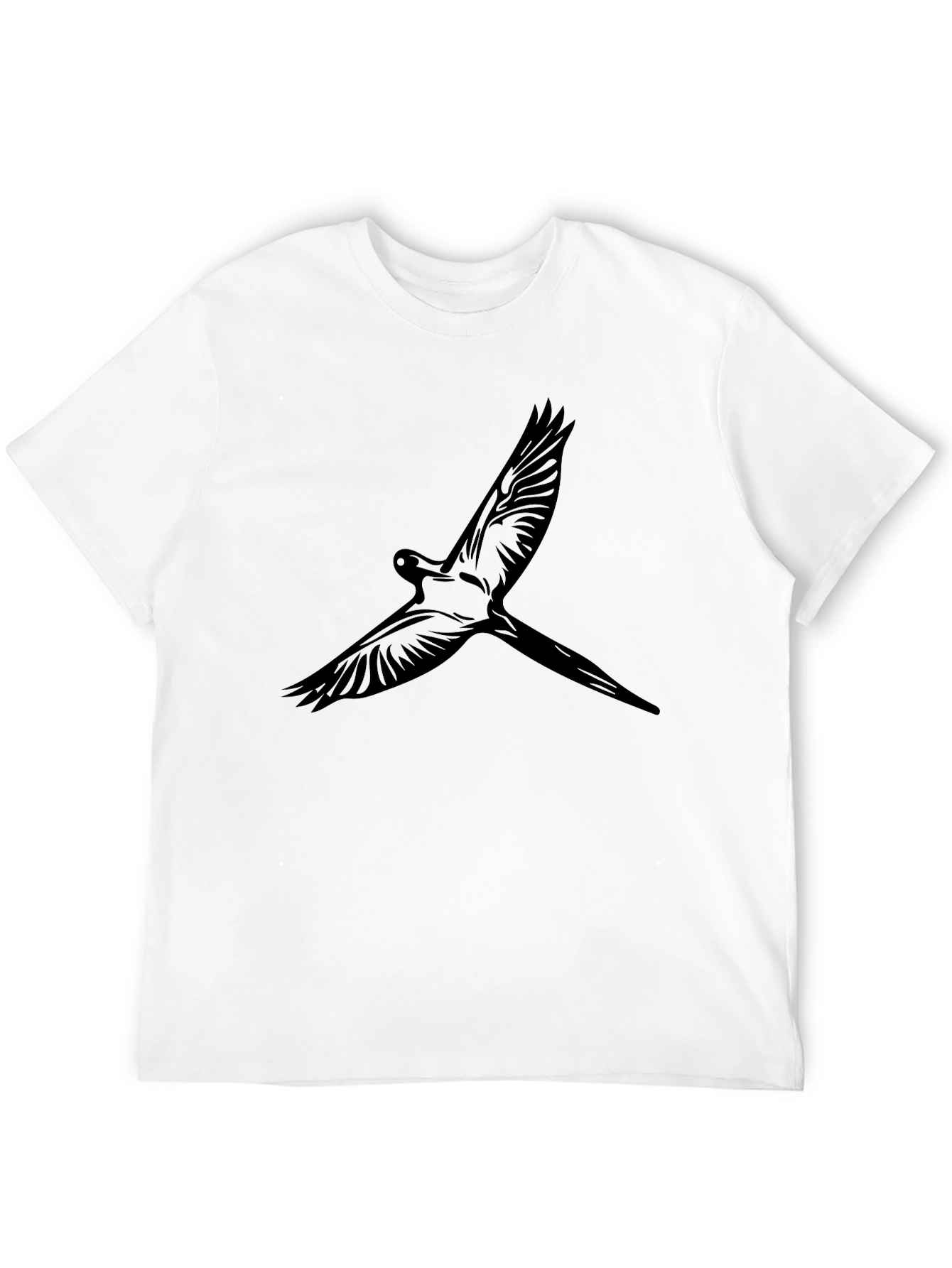Black T-Shirt with Bird Graphic
