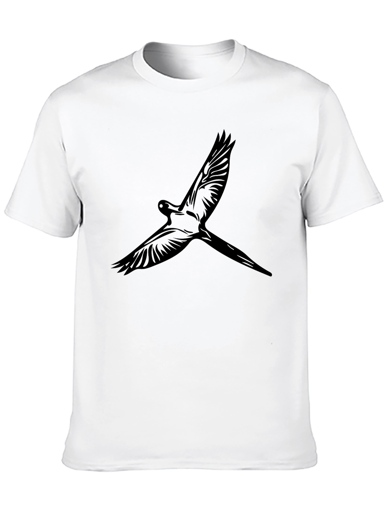 Black T-Shirt with Bird Graphic