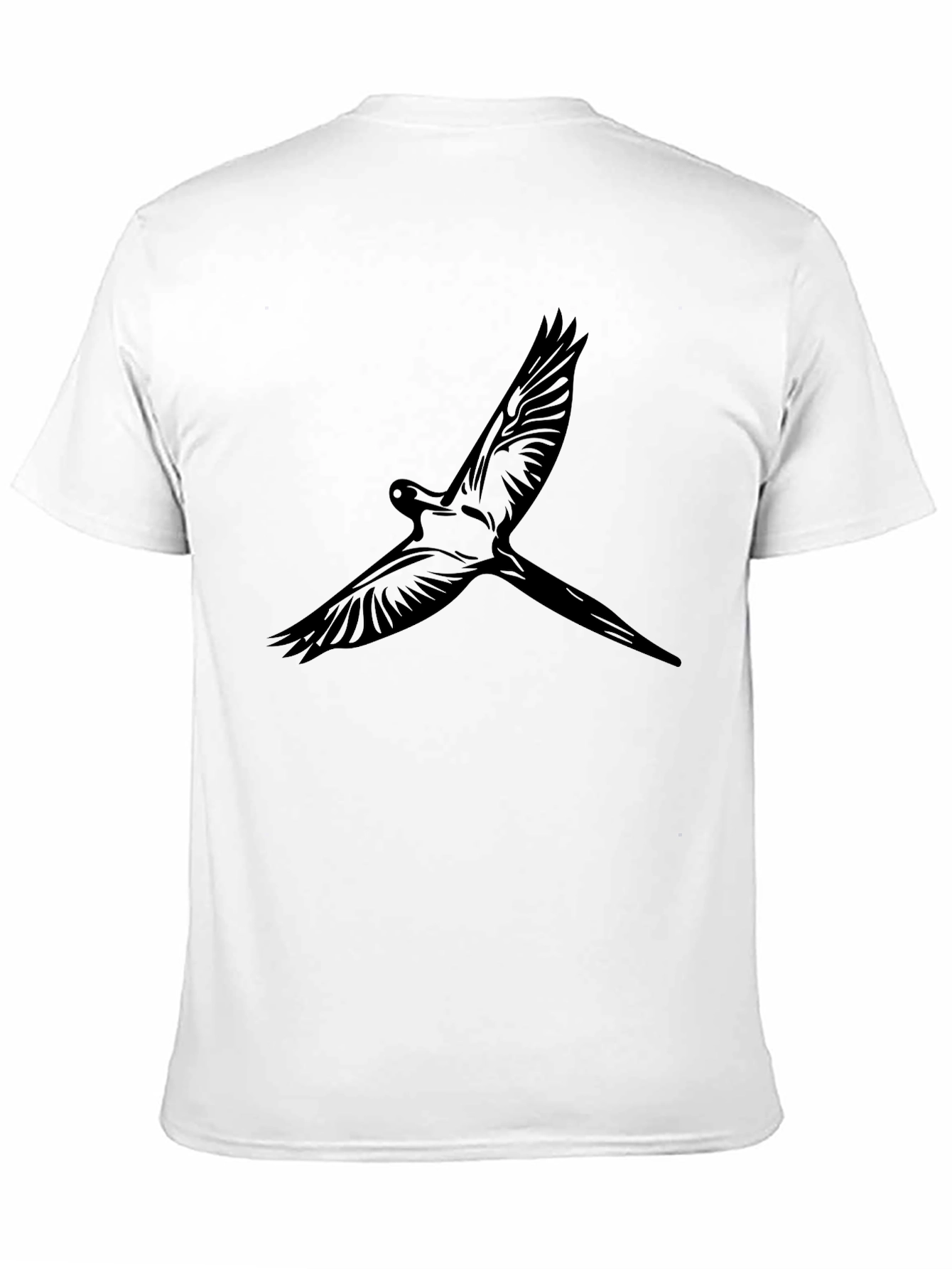 Black T-Shirt with Bird Graphic