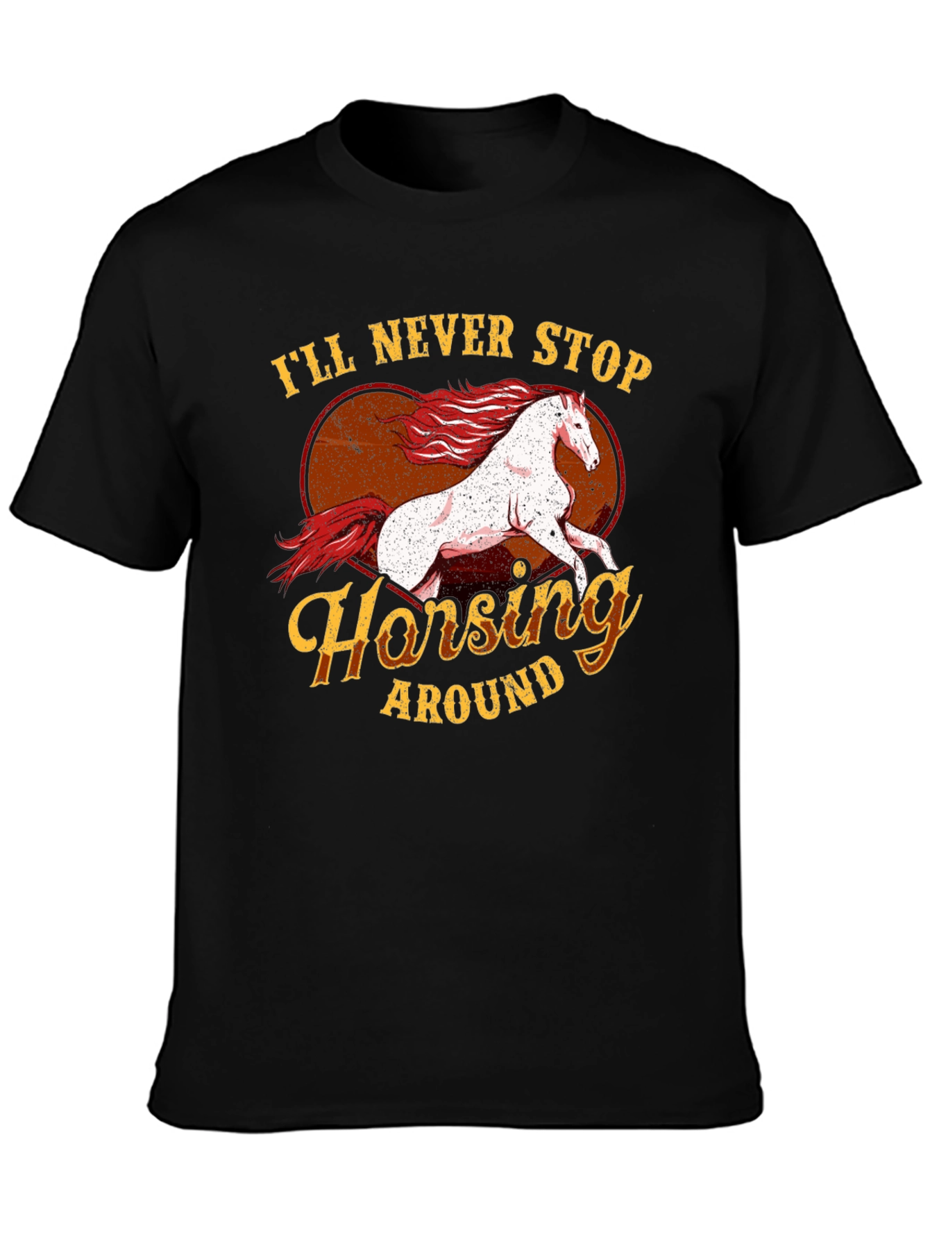 Horsey Around Black T-Shirt