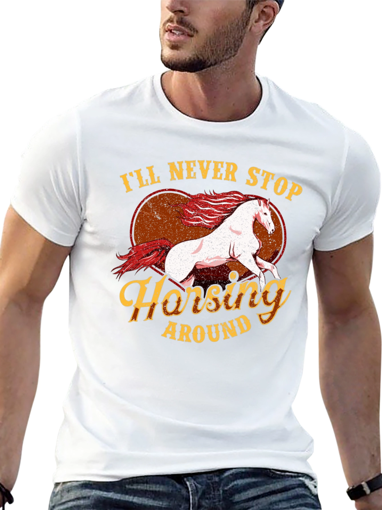 Horsey Around Black T-Shirt