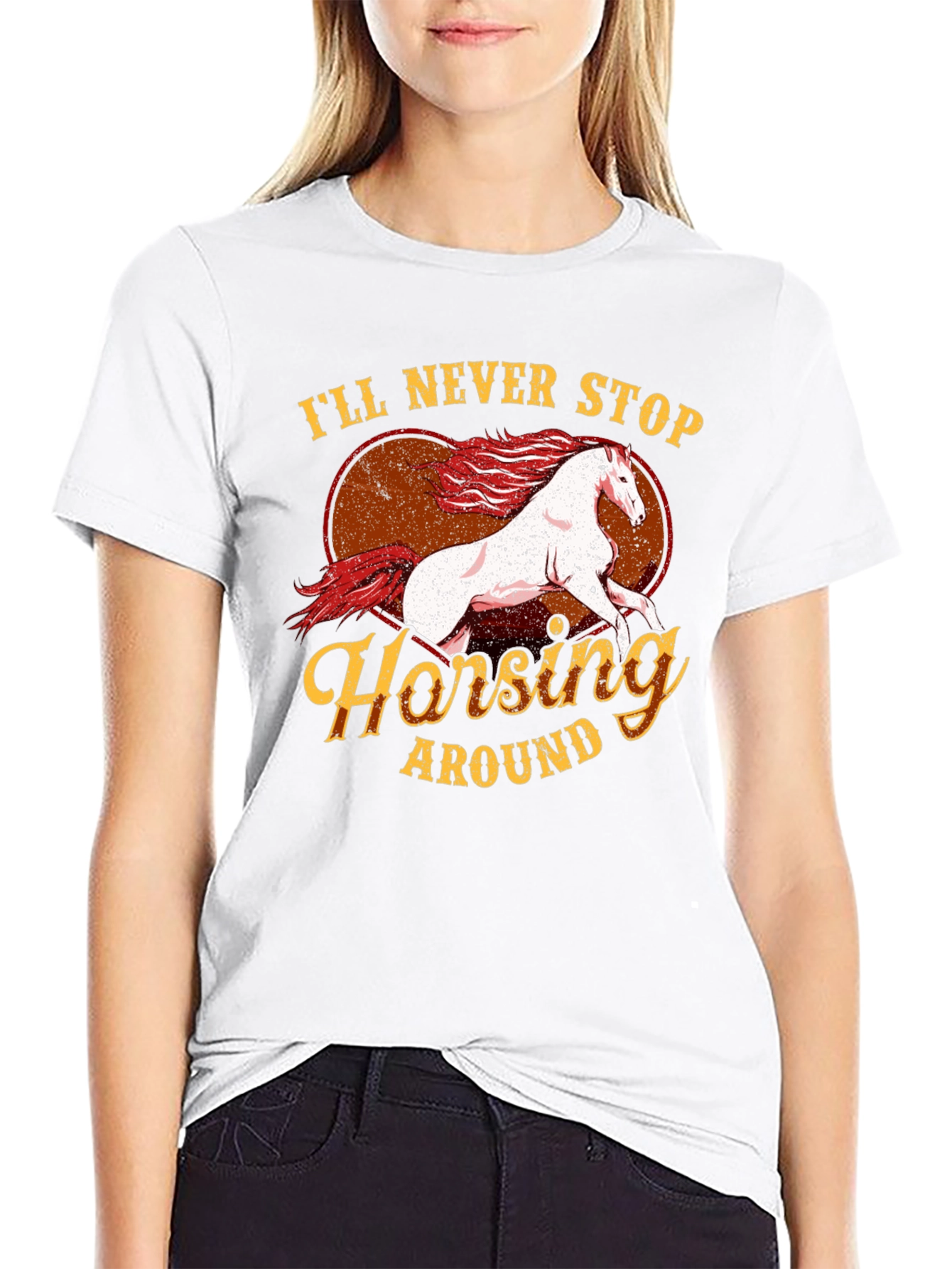 Horsey Around Black T-Shirt
