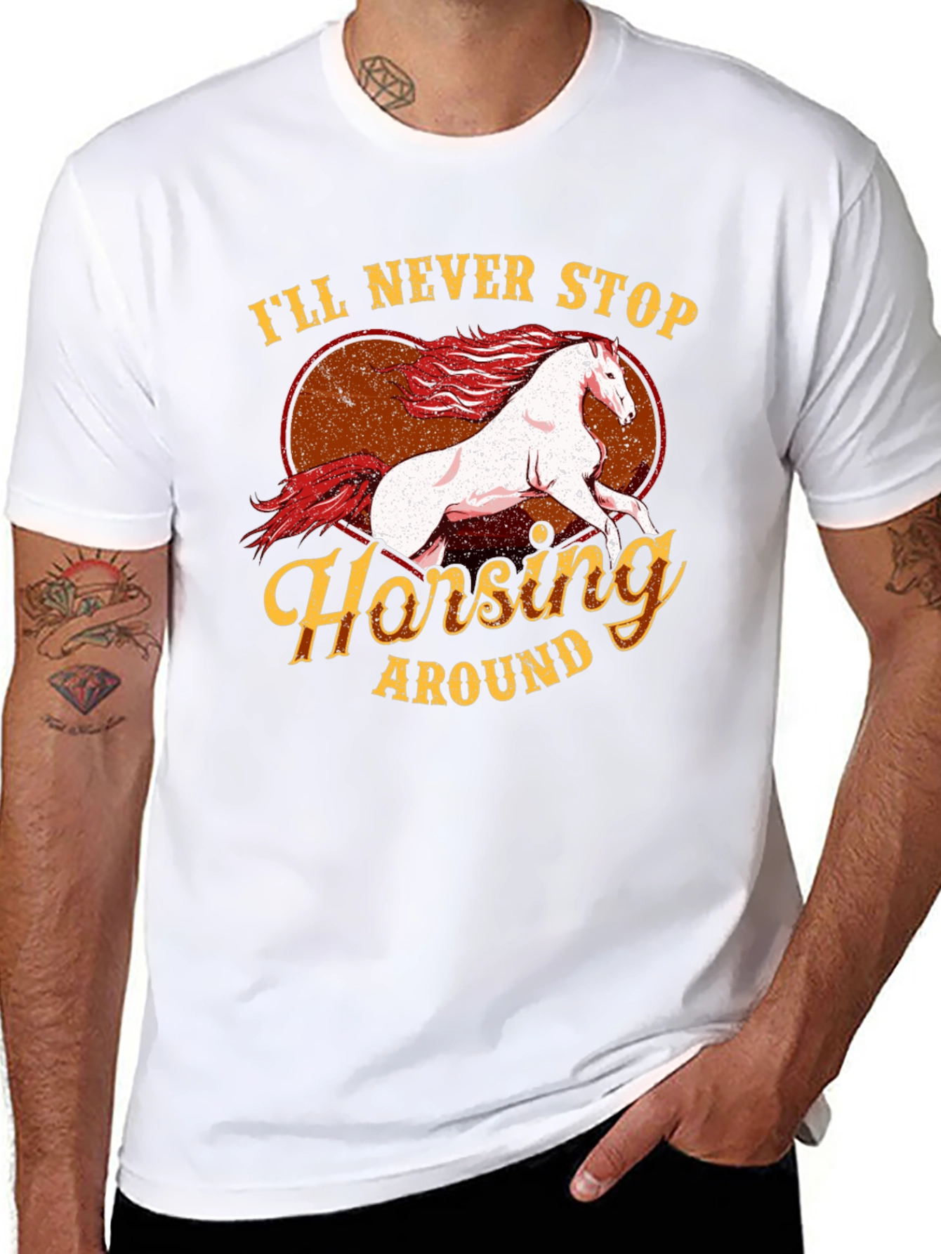 Horsey Around Black T-Shirt