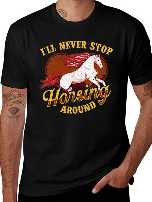 Horsey Around Black T-Shirt