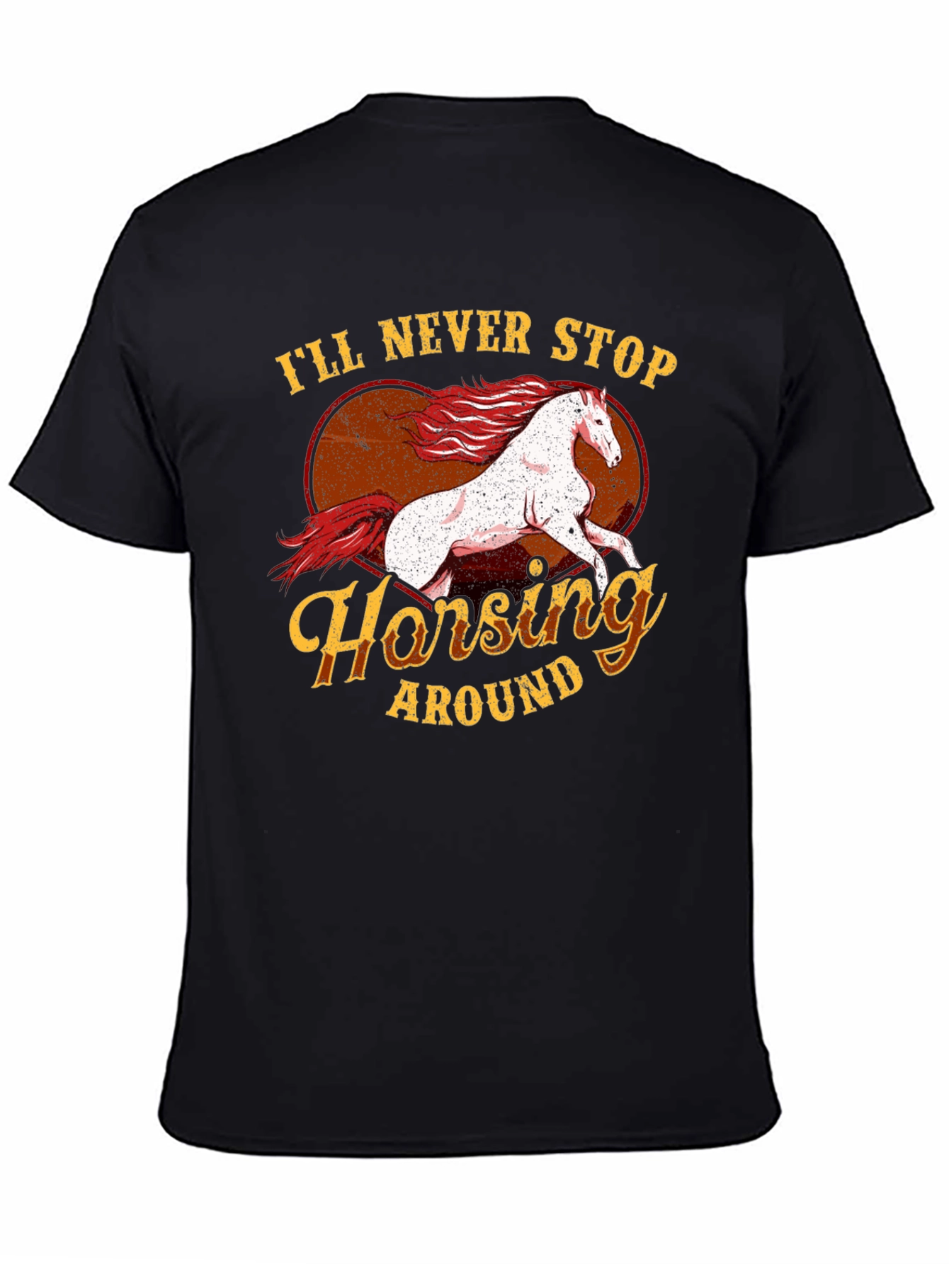 Horsey Around Black T-Shirt