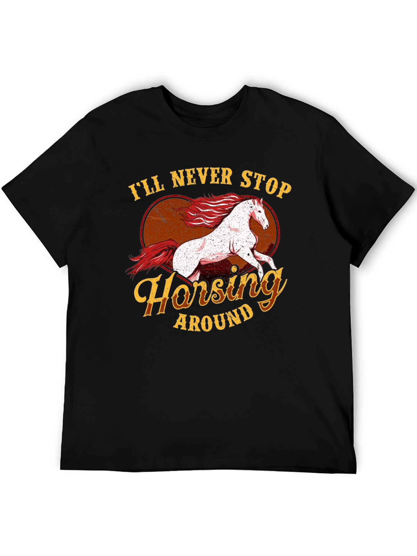 Horsey Around Black T-Shirt