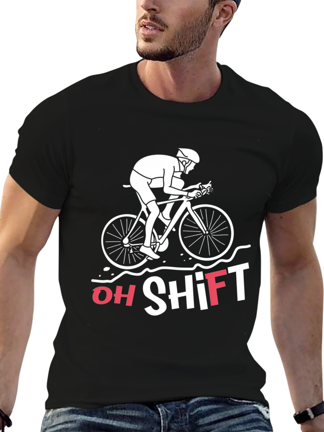 Oh Shift! Cyclist Graphic Tee - Black