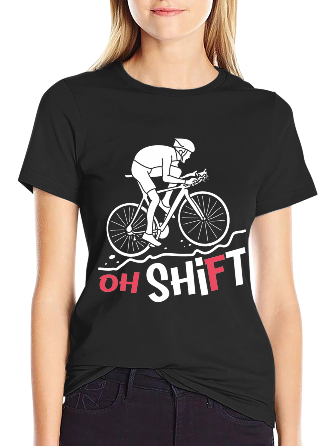 Oh Shift! Cyclist Graphic Tee - Black