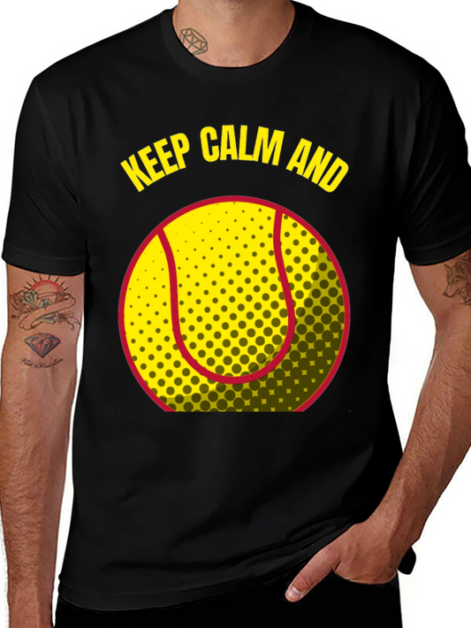 Keep Calm and Tennis T-Shirt - Black