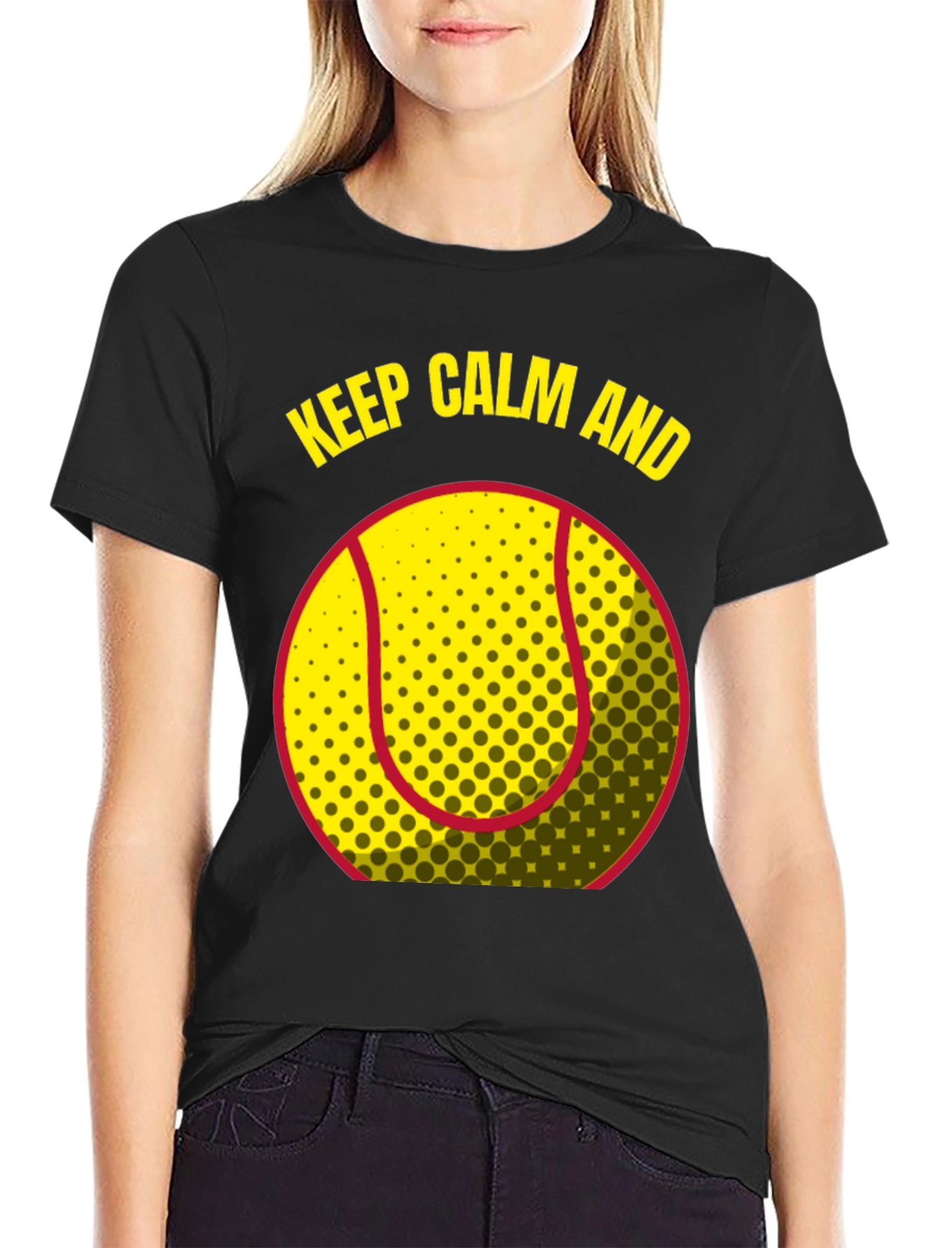 Keep Calm and Tennis T-Shirt - Black