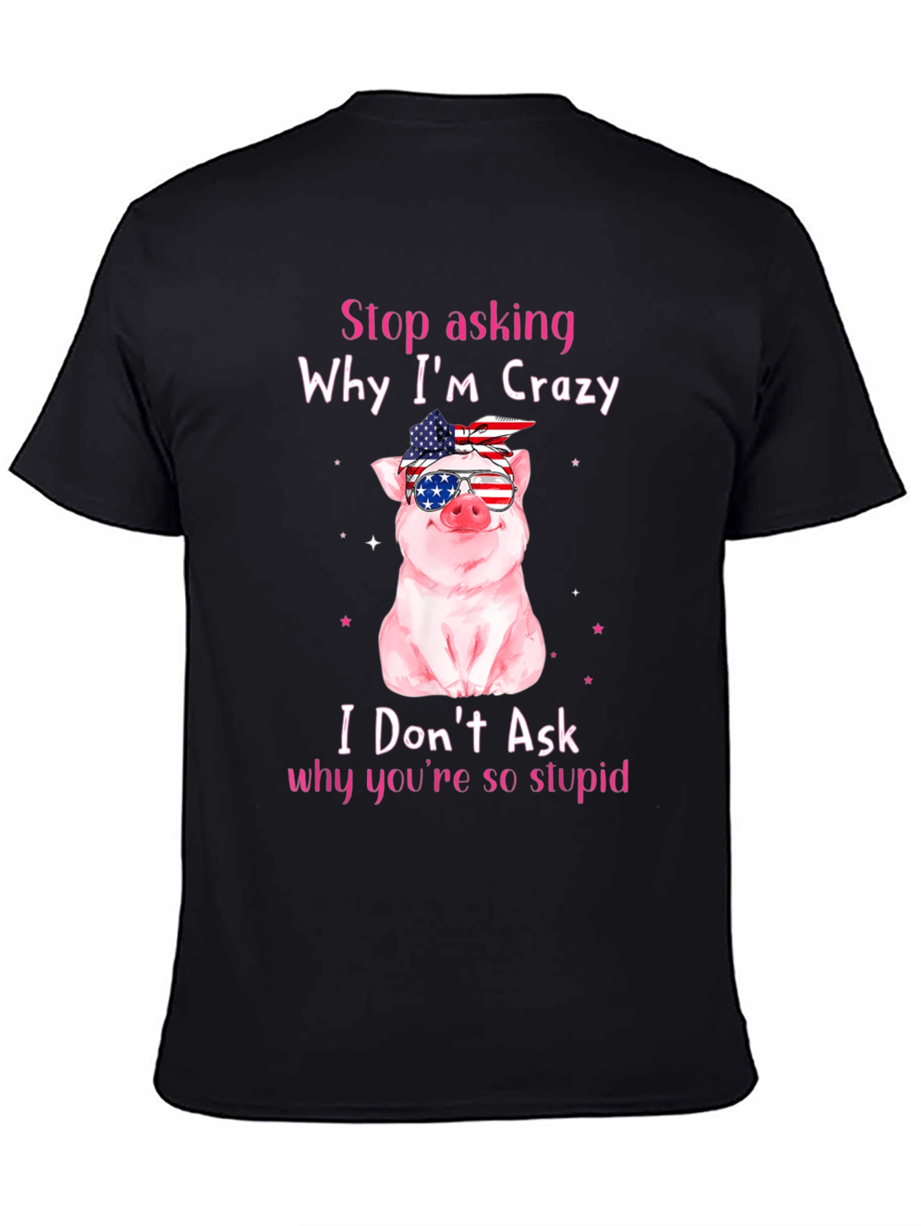 Crazy Pig USA Flag T-Shirt
