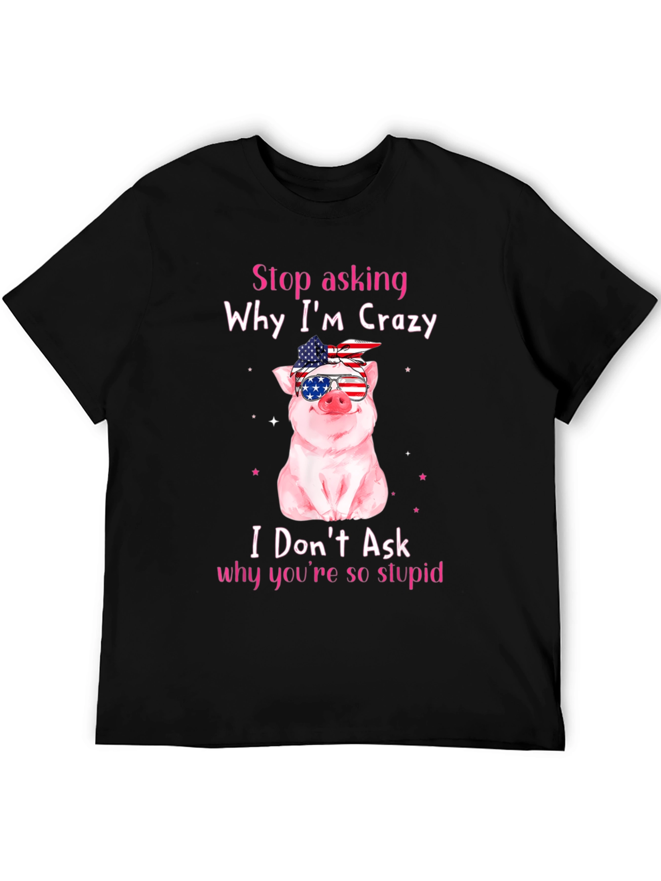 Crazy Pig USA Flag T-Shirt