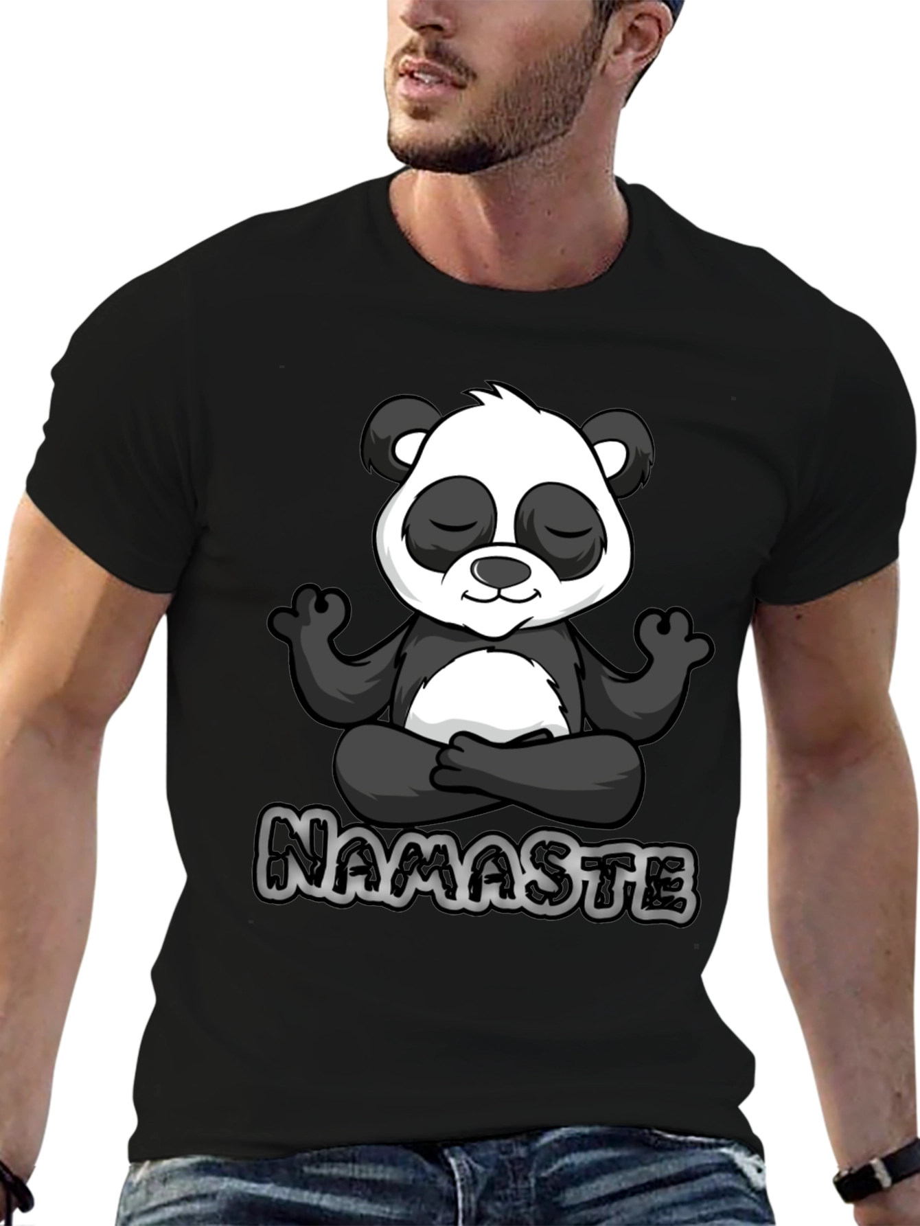 Namaste Panda Black T-Shirt