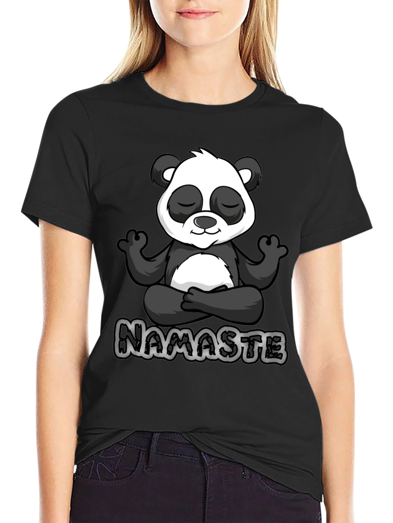 Namaste Panda Black T-Shirt