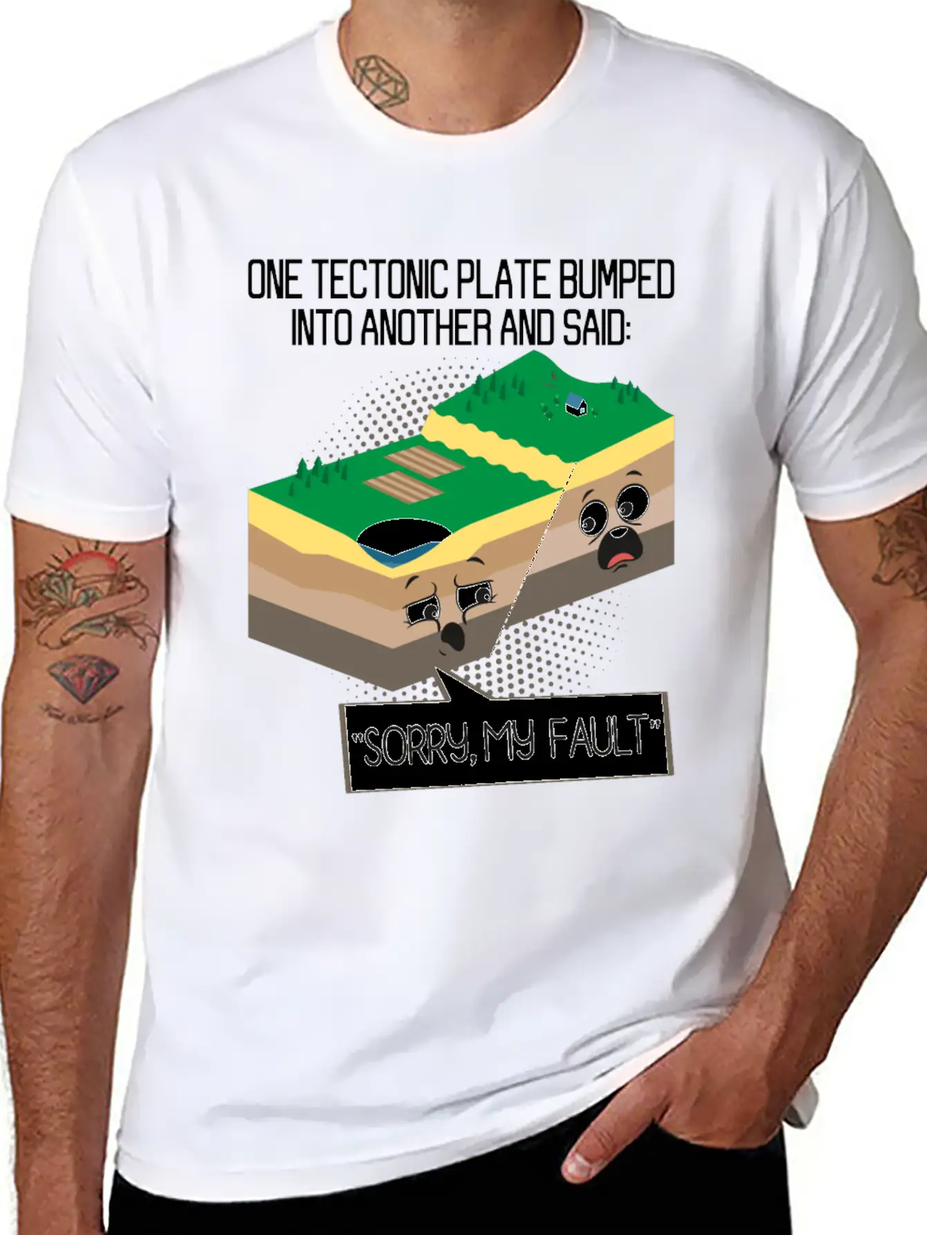 Tectonic Plate Geology Earth Science Teacher Unisex Casual T-Shirt – Clean Design For Daily Comfort