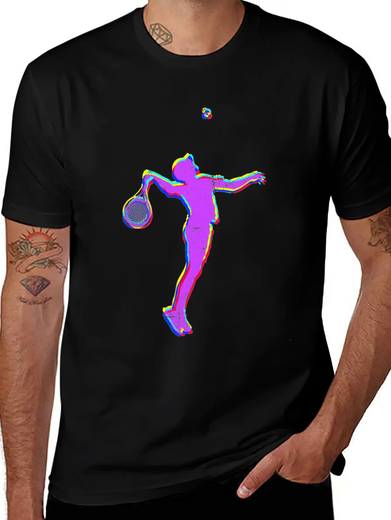 Tennis Player Vaporwave Art Tennis Silhouette Unisex Casual T-Shirt – Clean Design For Daily Comfort