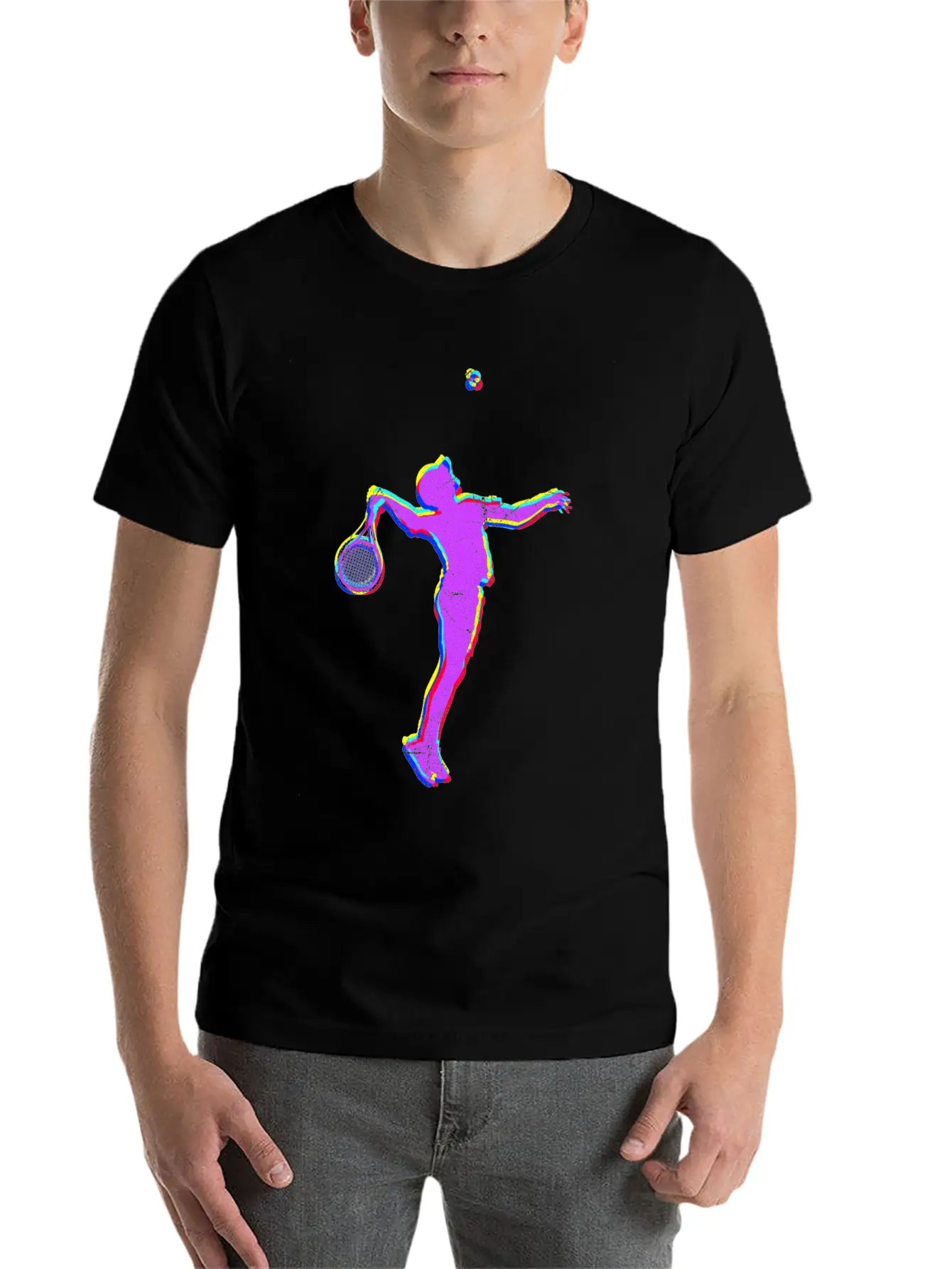 Tennis Player Vaporwave Art Tennis Silhouette Unisex Casual T-Shirt – Clean Design For Daily Comfort