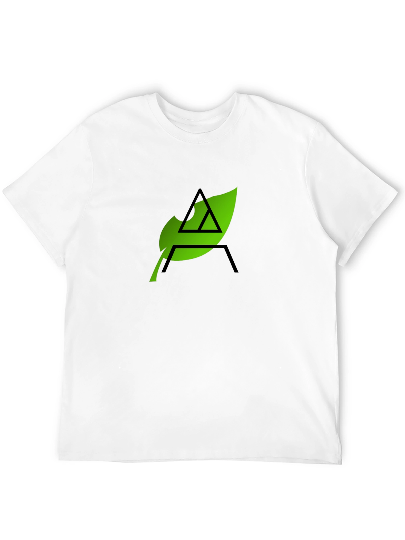 Eco-Chic Black Tee with Green Leaf Logo