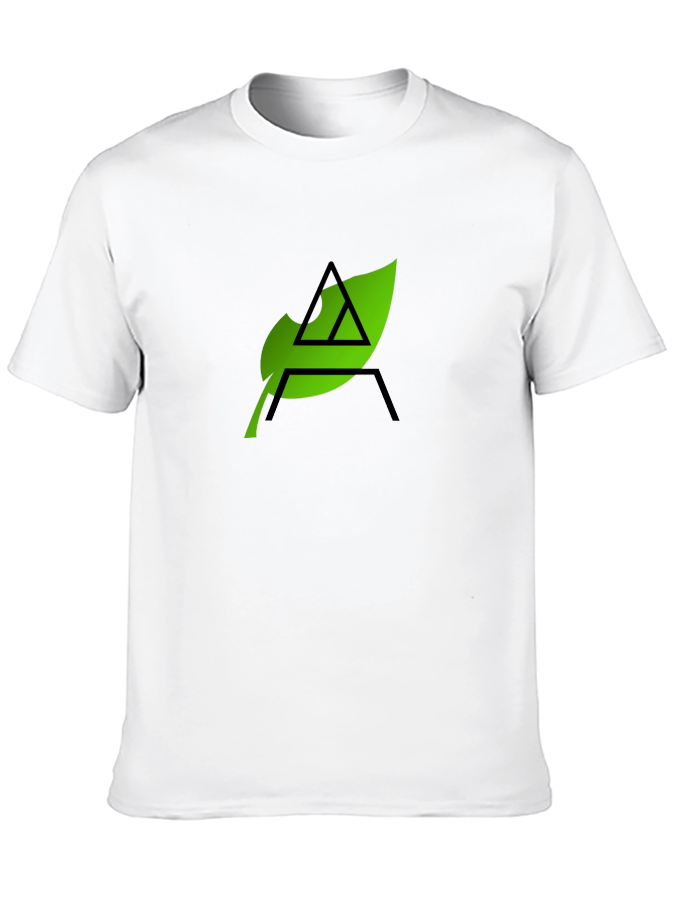 Eco-Chic Black Tee with Green Leaf Logo