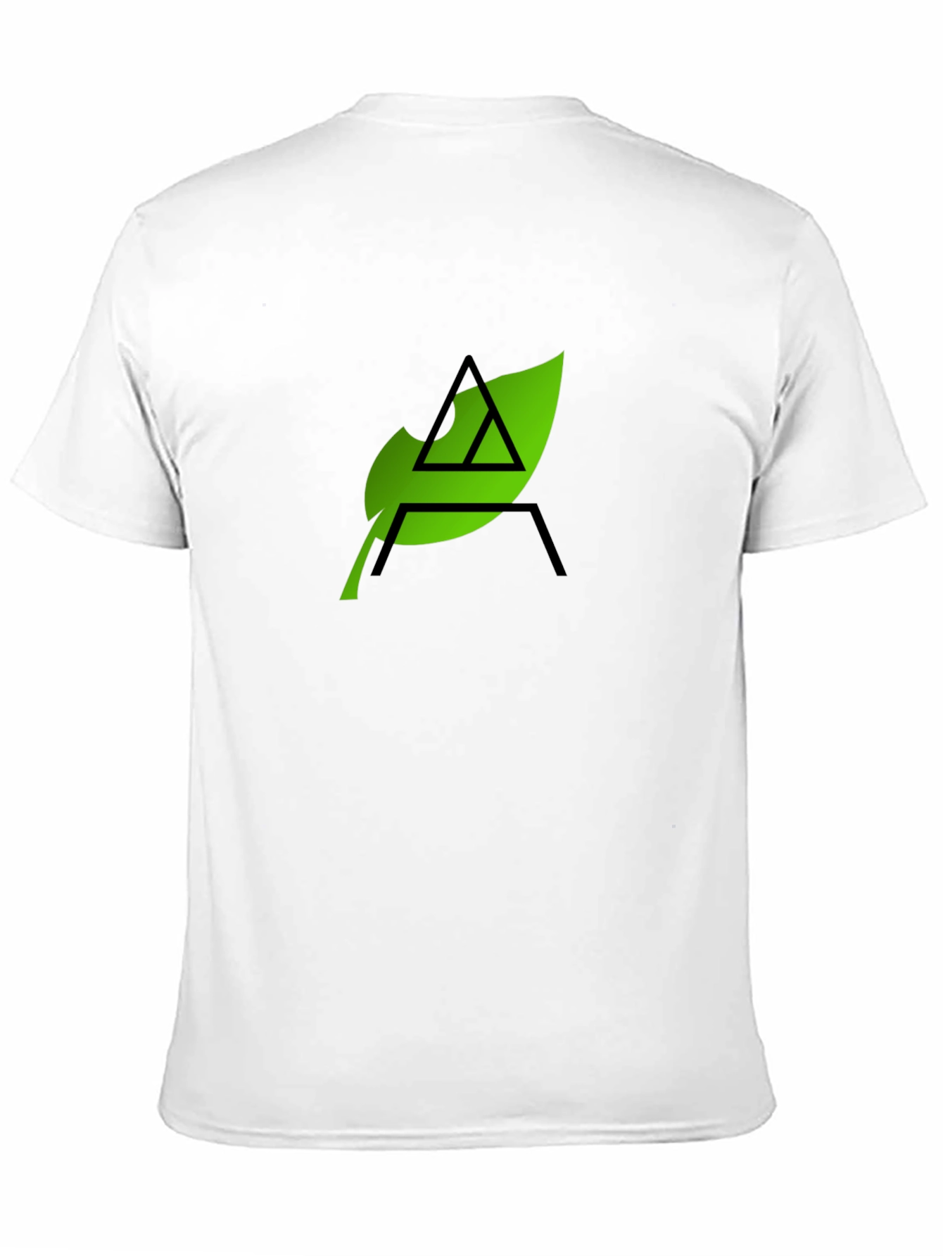 Eco-Chic Black Tee with Green Leaf Logo
