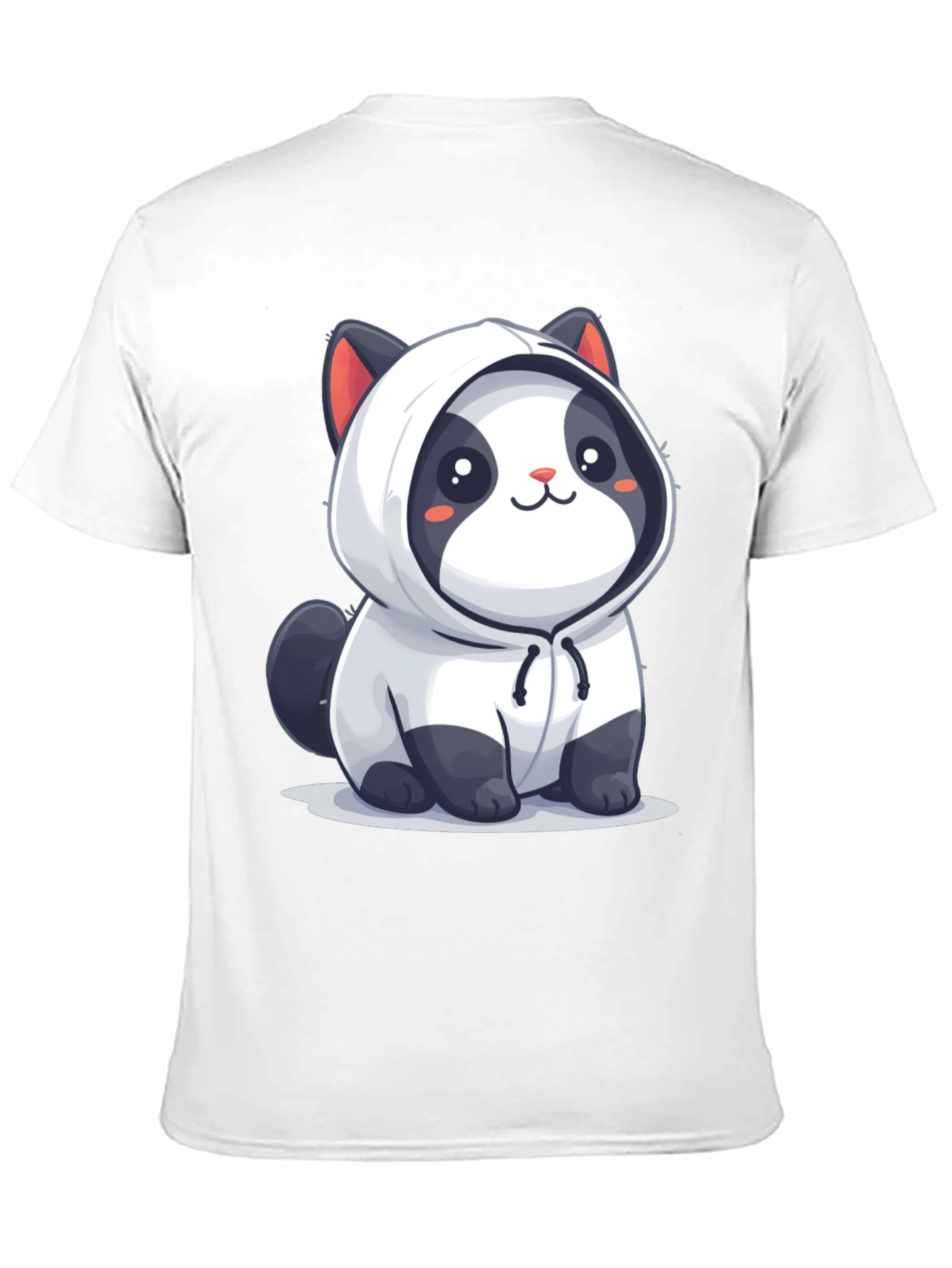 Cute Cartoon Panda Hoodie Black T-Shirt