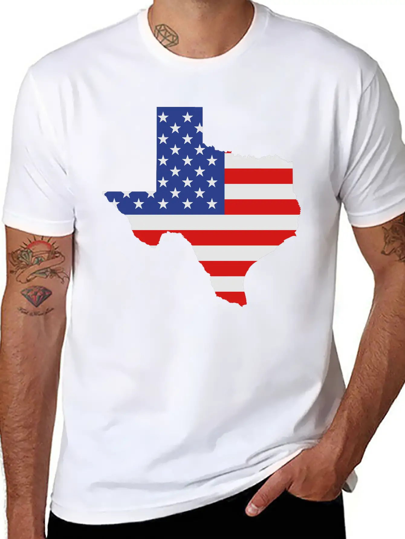 Texas American Flag Map No Stroke Unisex Casual T-Shirt – Clean Design For Daily Comfort