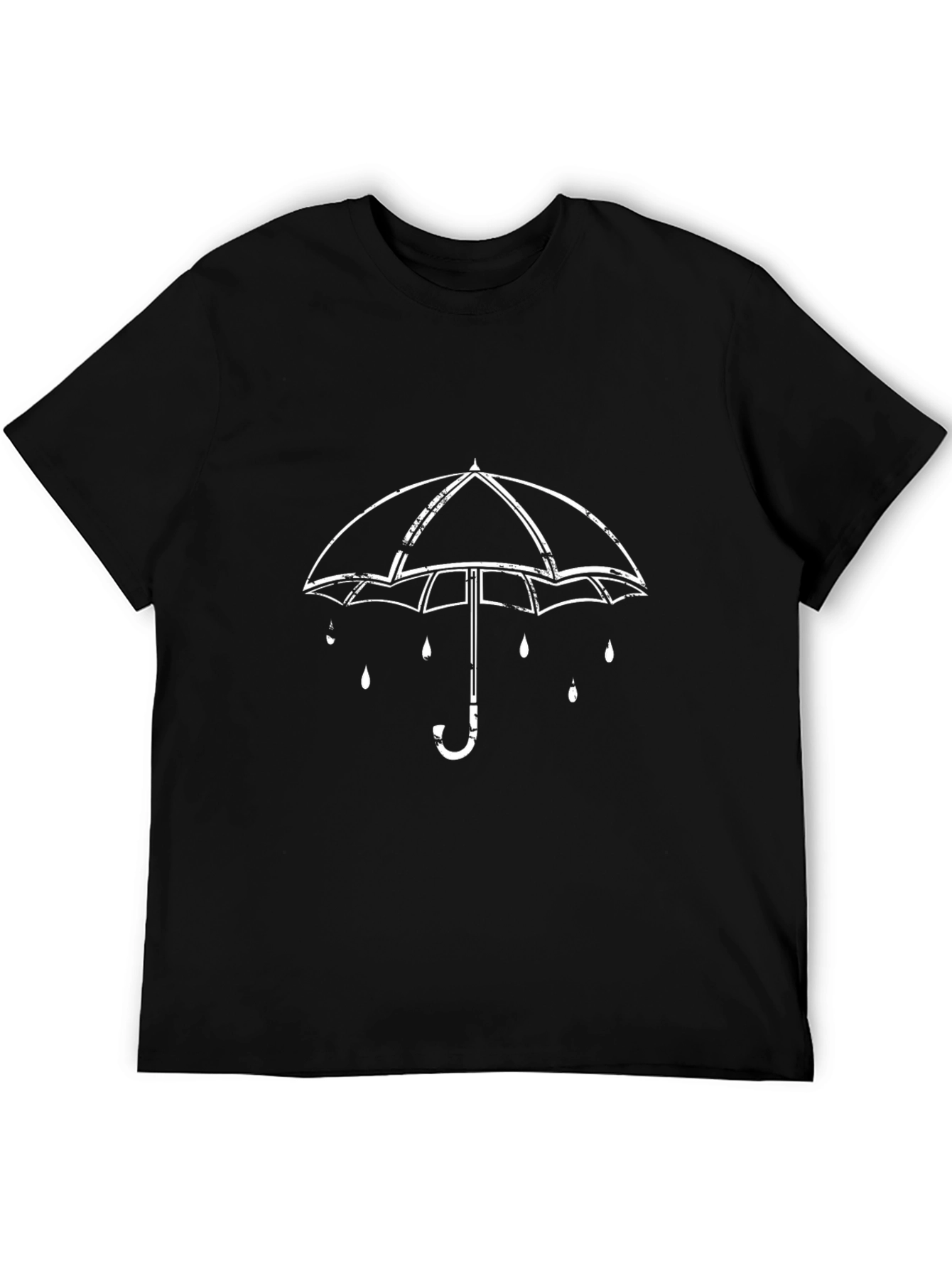Umbrella Graphic Tee - Stylish Black Cotton T-Shirt