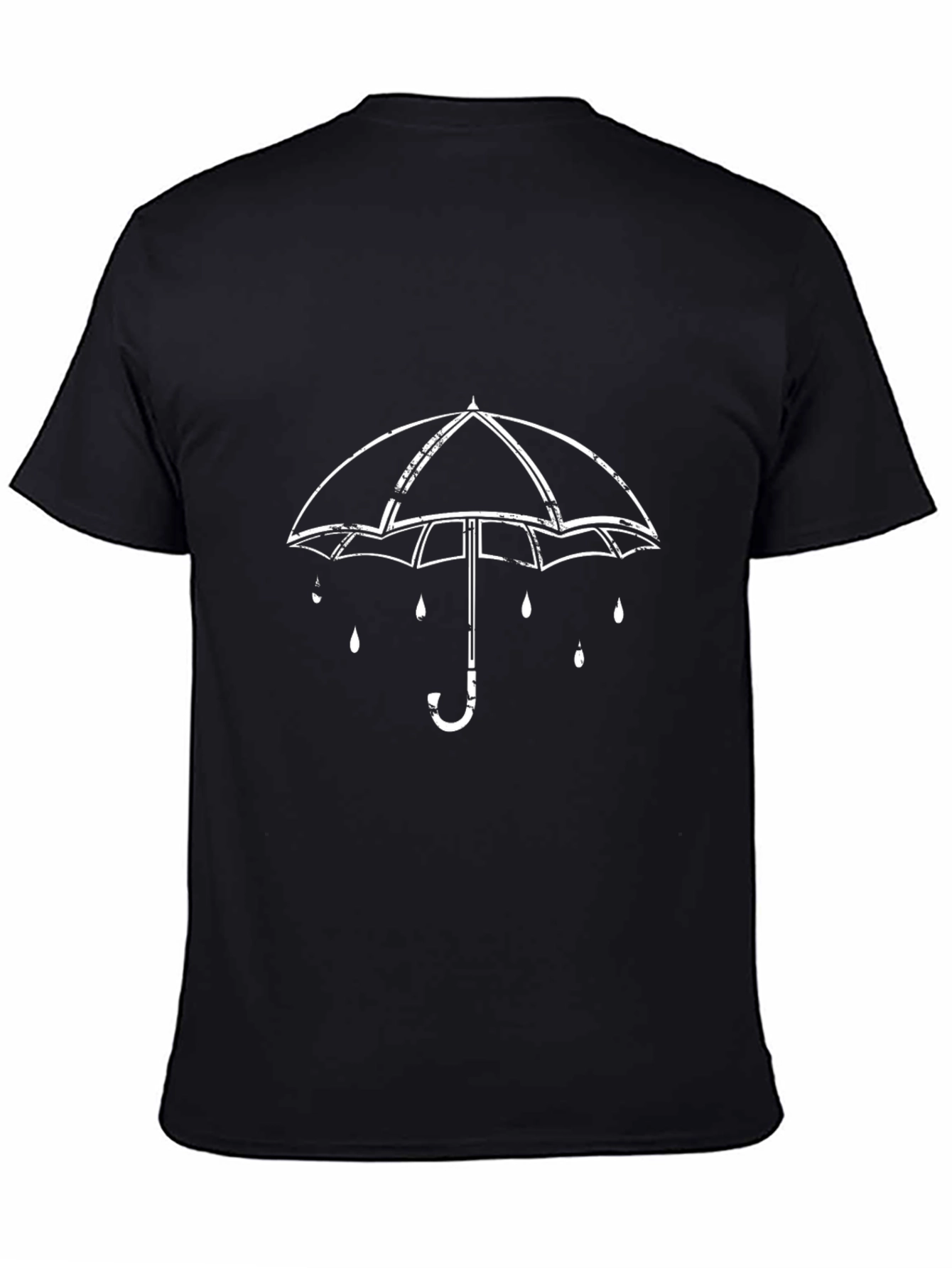 Umbrella Graphic Tee - Stylish Black Cotton T-Shirt